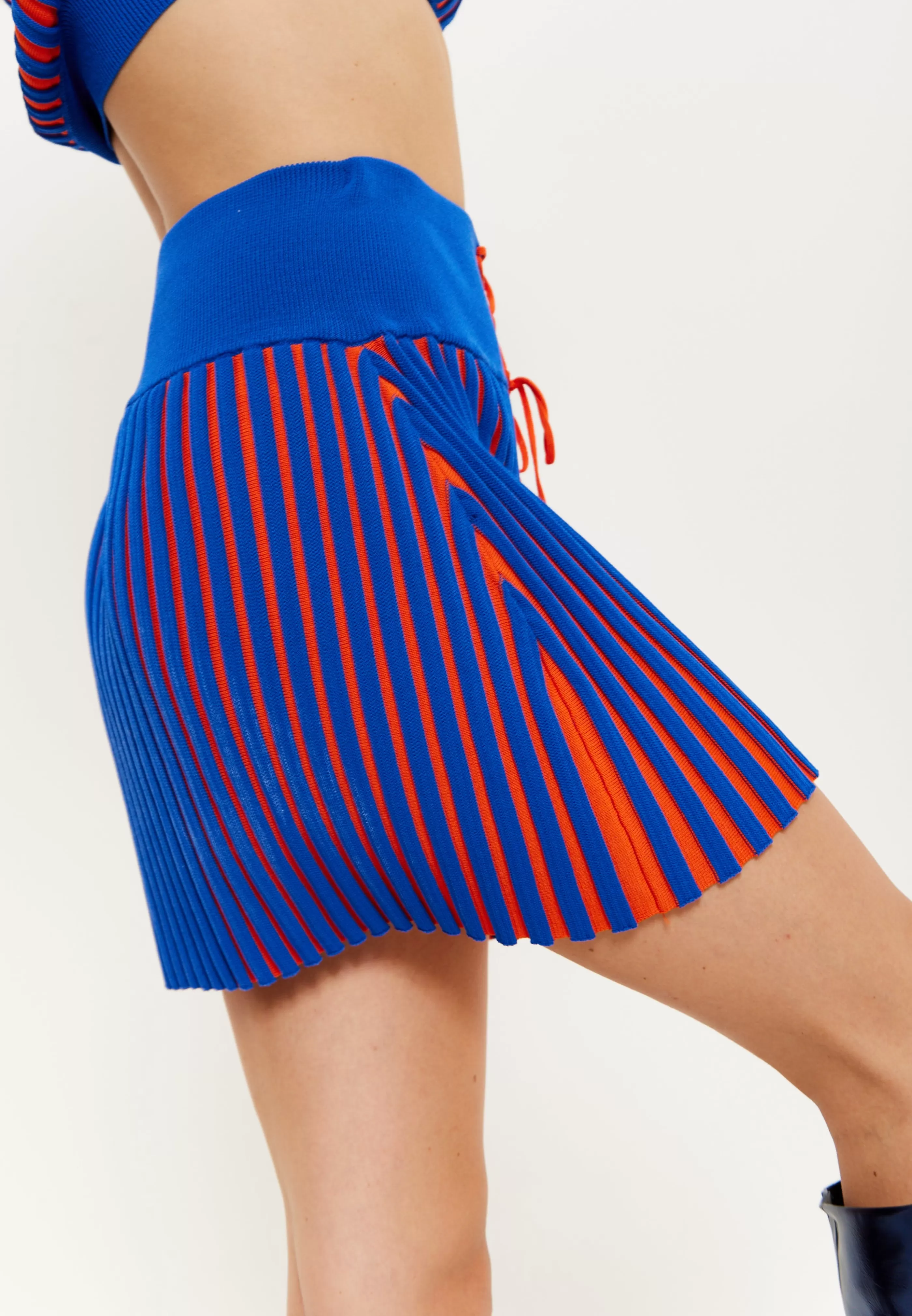 Fashion Orange And Blue Knitted Mini Skirt Skirts & Trousers