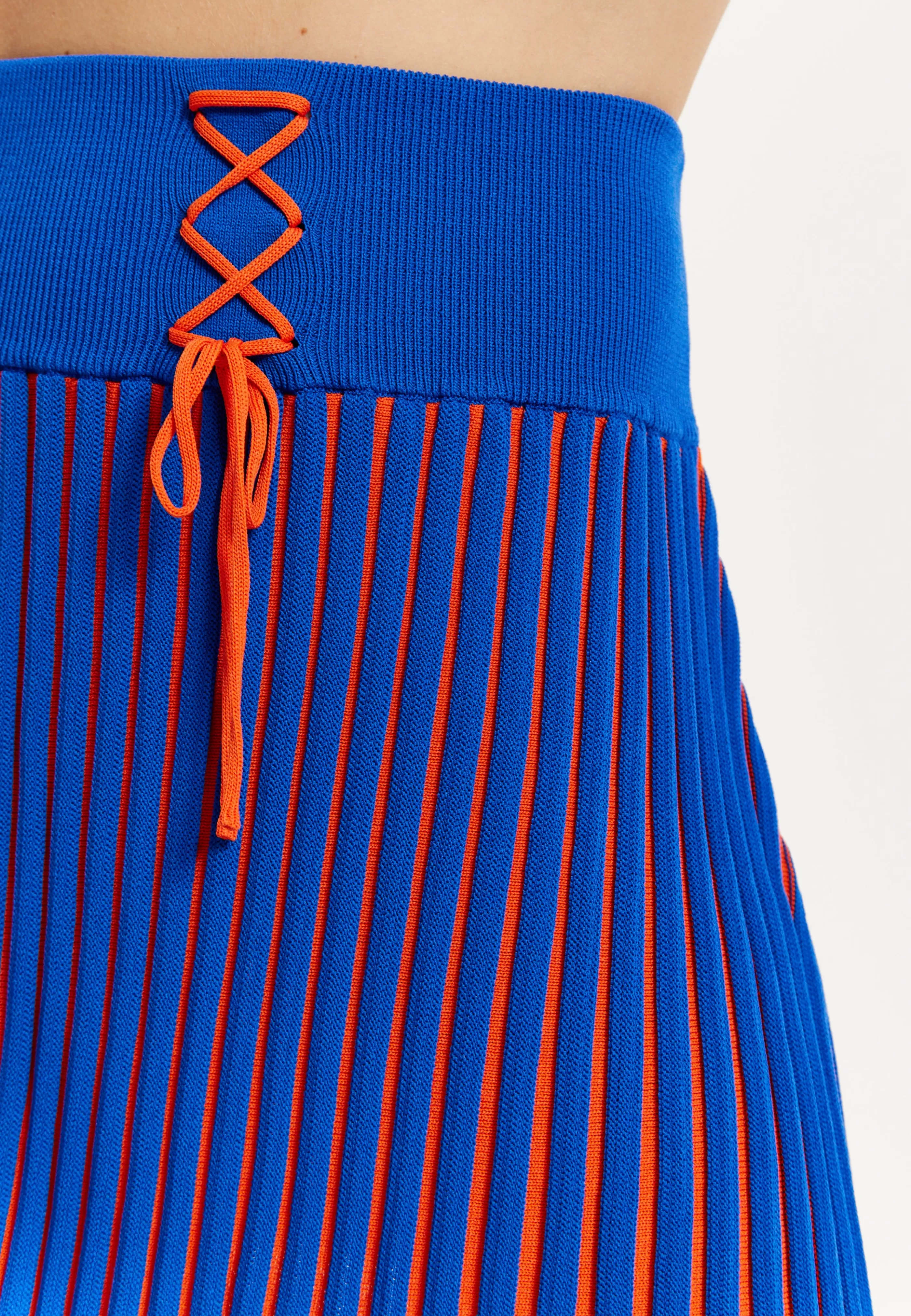 Fashion Orange And Blue Knitted Mini Skirt Skirts & Trousers