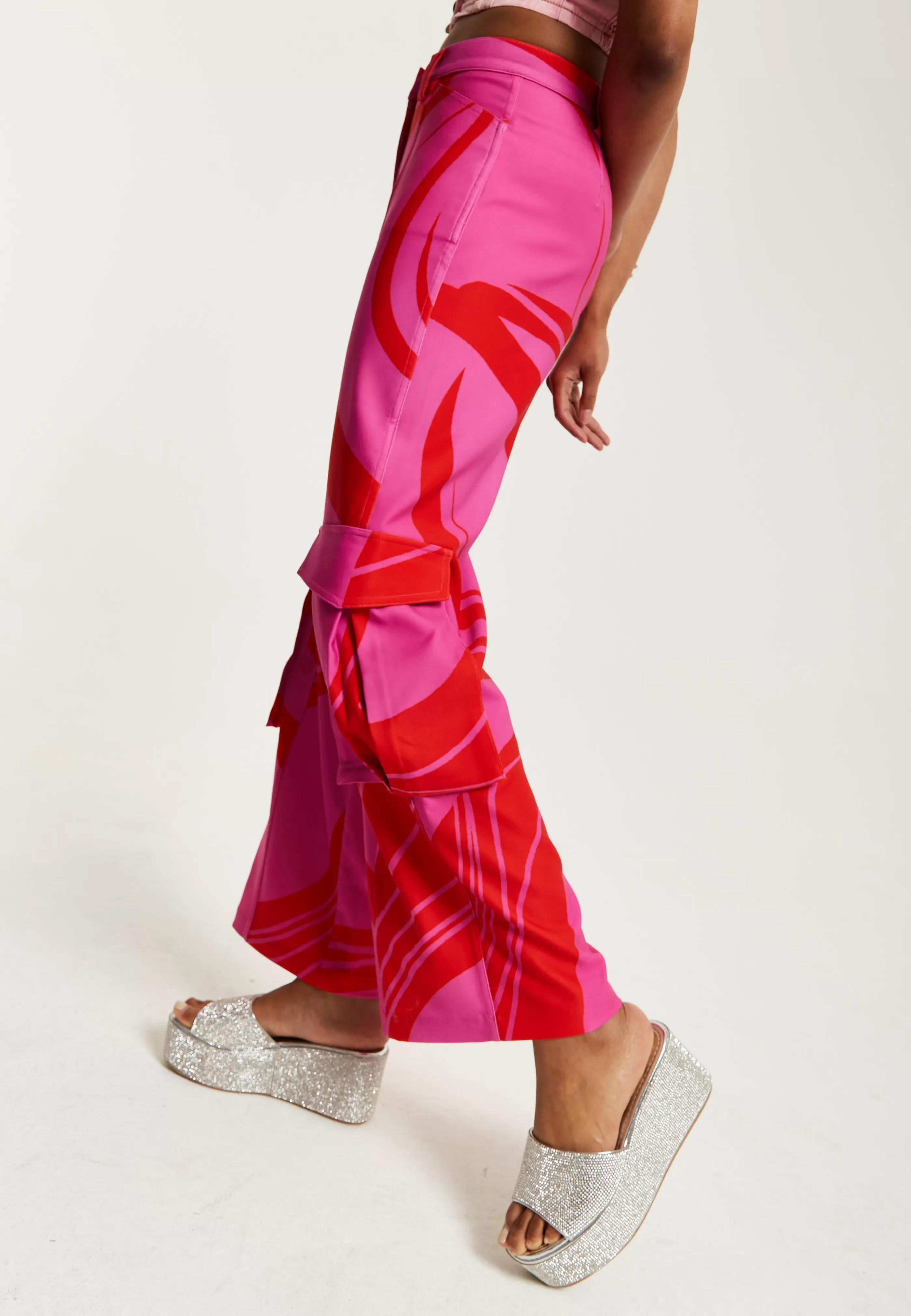 Cheap And Red Cargo Pants With Side Pockets Skirts & Trousers