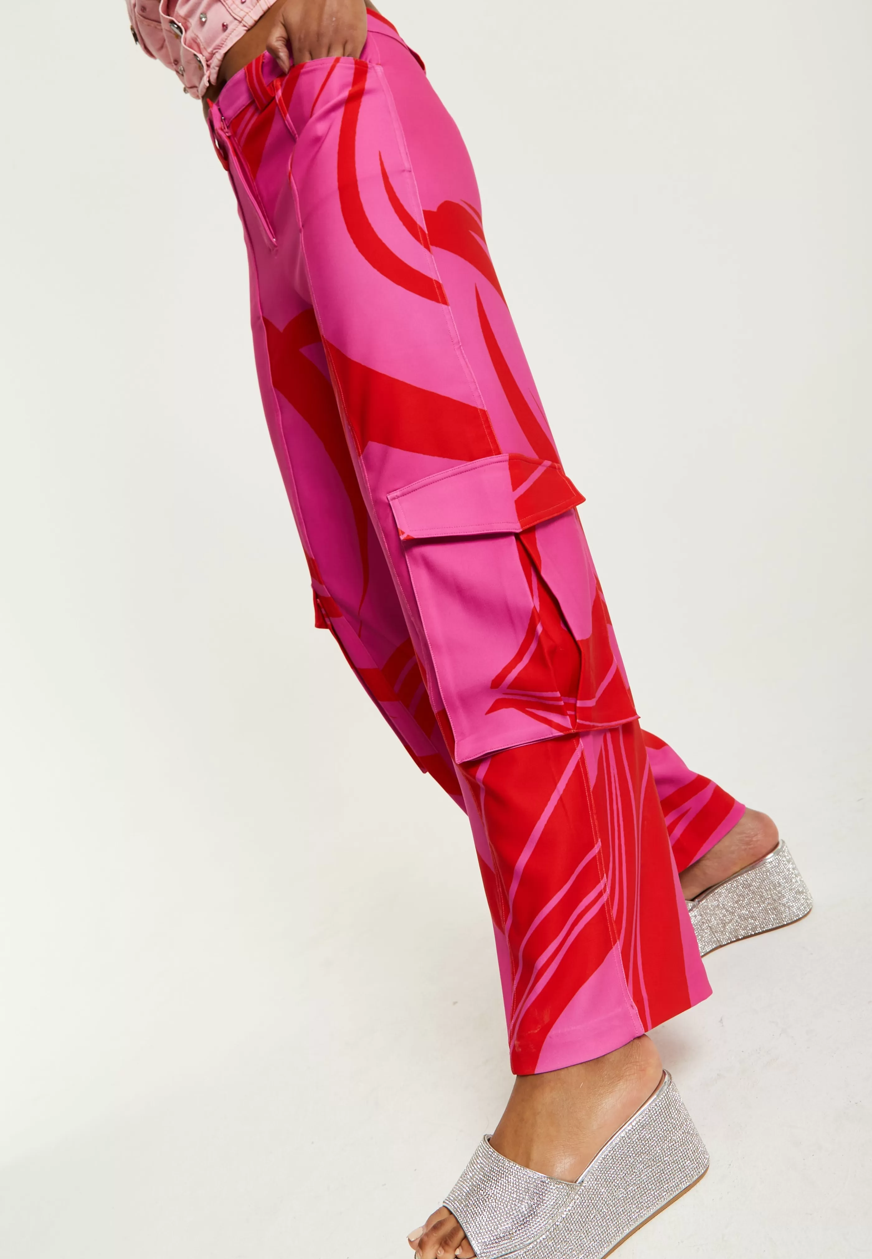 Cheap And Red Cargo Pants With Side Pockets Skirts & Trousers