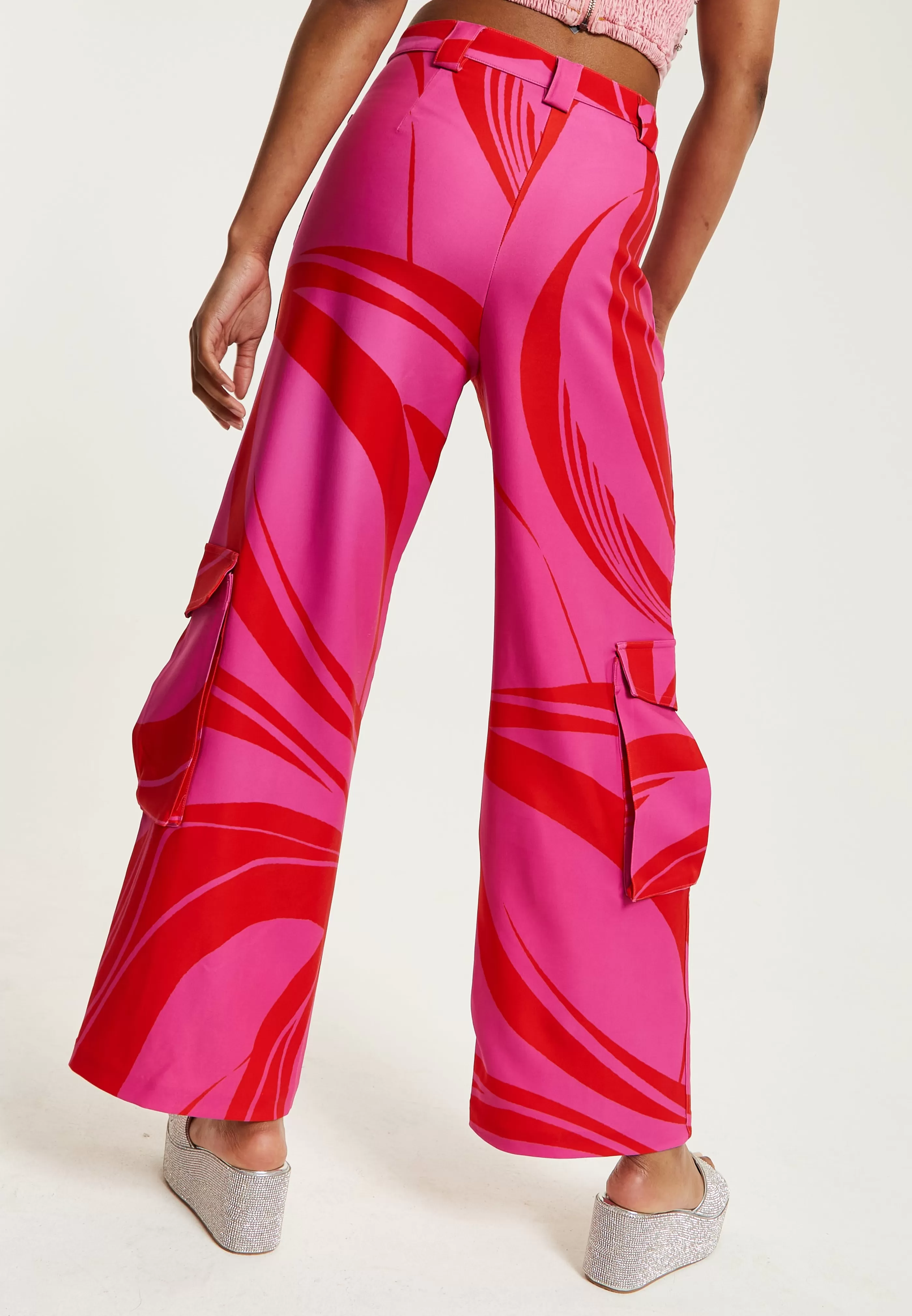 Cheap And Red Cargo Pants With Side Pockets Skirts & Trousers