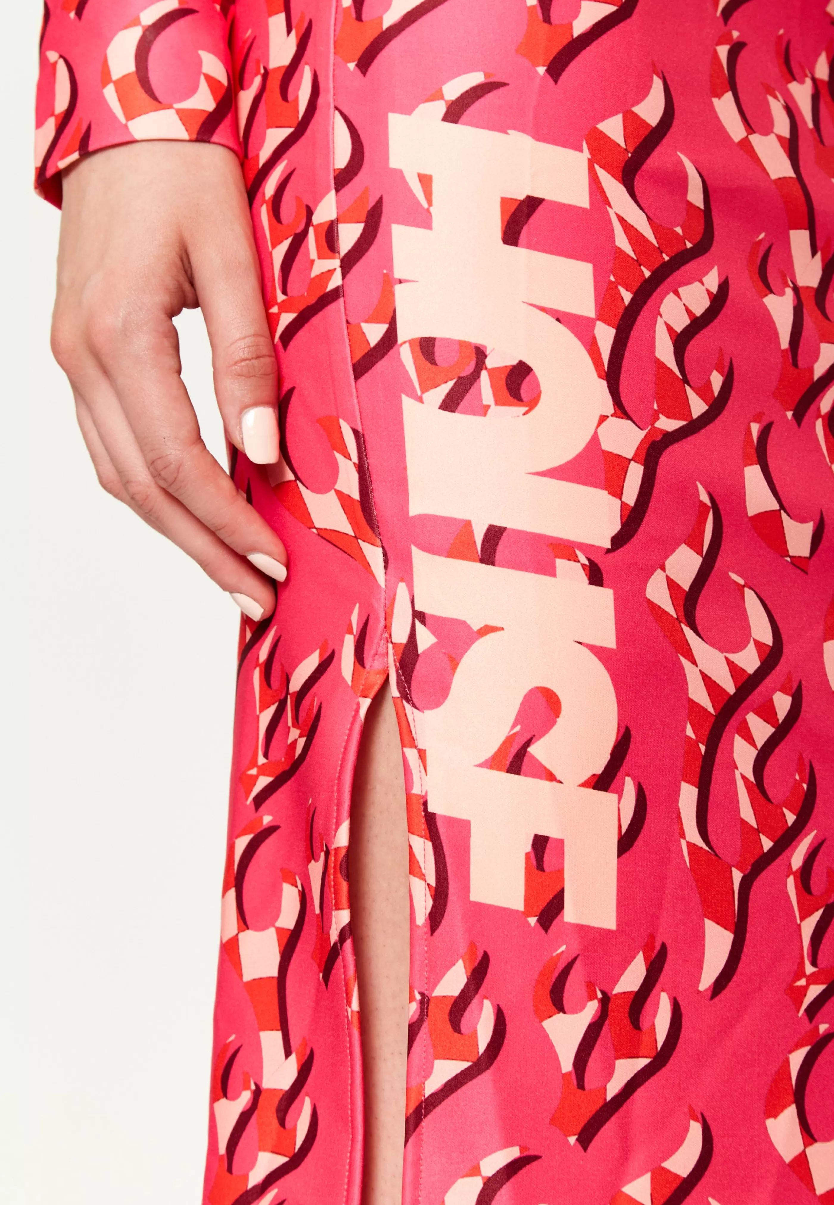 Flash Sale Flame Clashing Colours Midi Dress With Cut Out D Dresses | Dresses