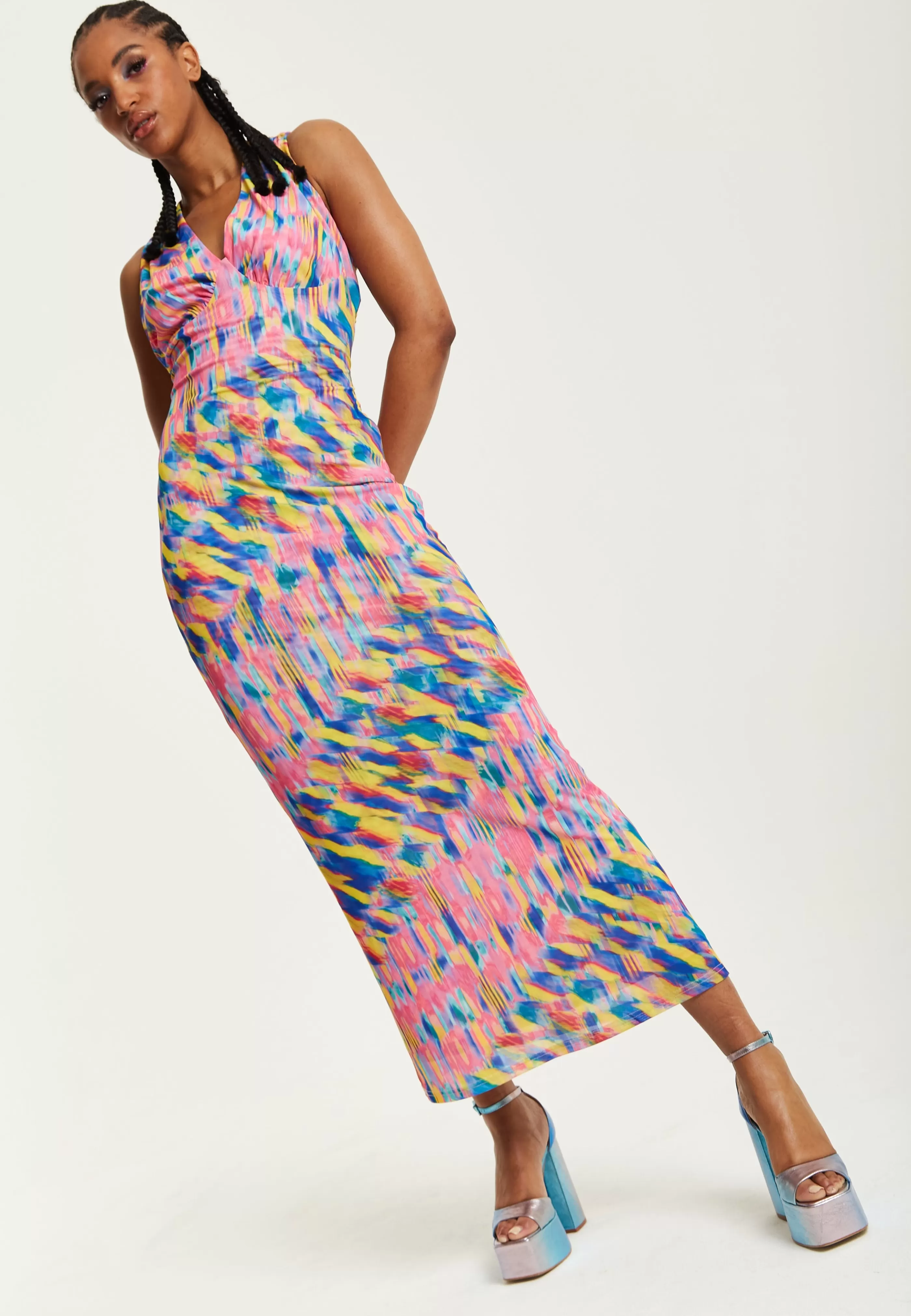Discount Maxi Dress With Multicolour Rainbow Print Dresses | Dresses