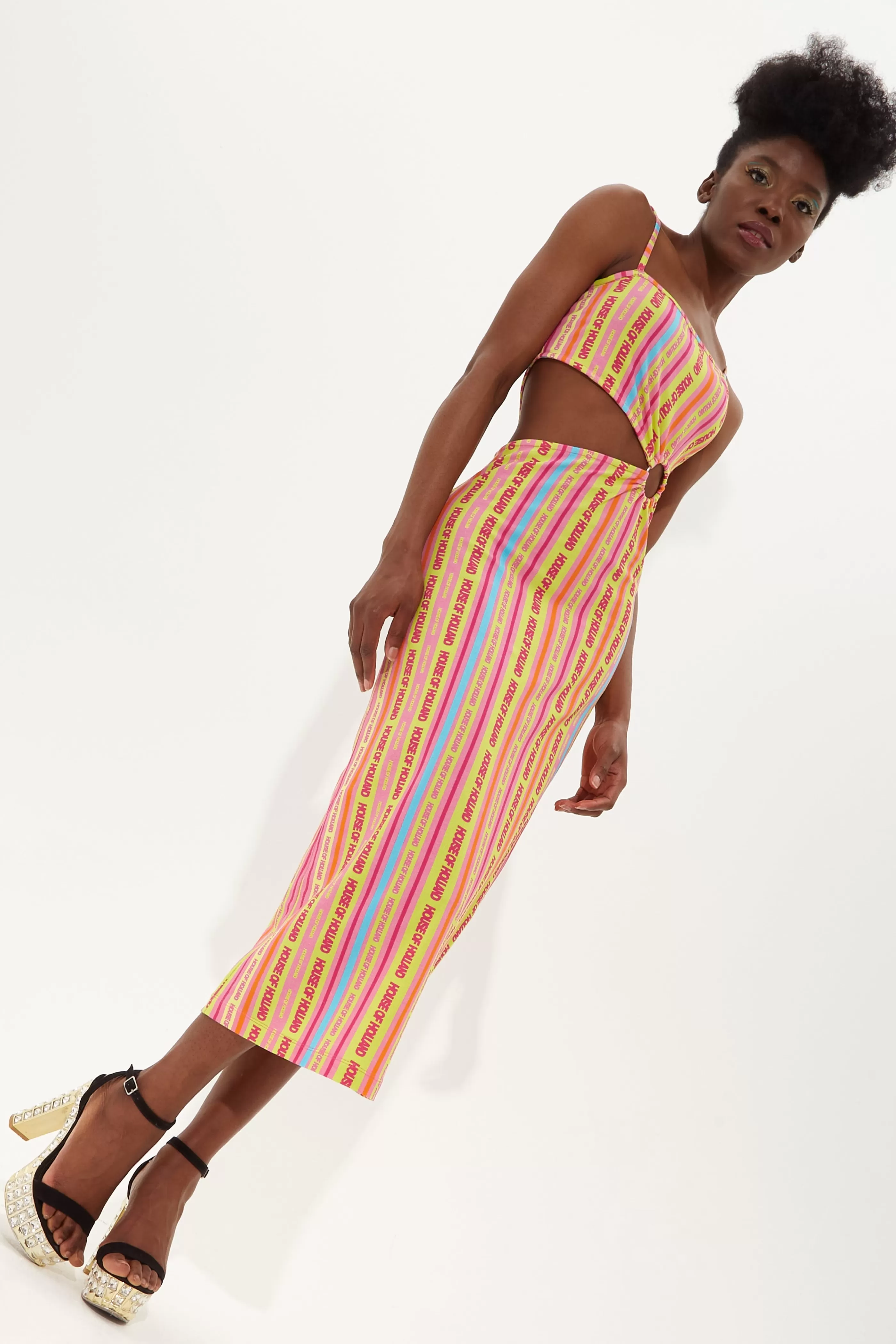 Hot Printed Jersey Midi Dress With Cut Out Detail Dresses | Dresses