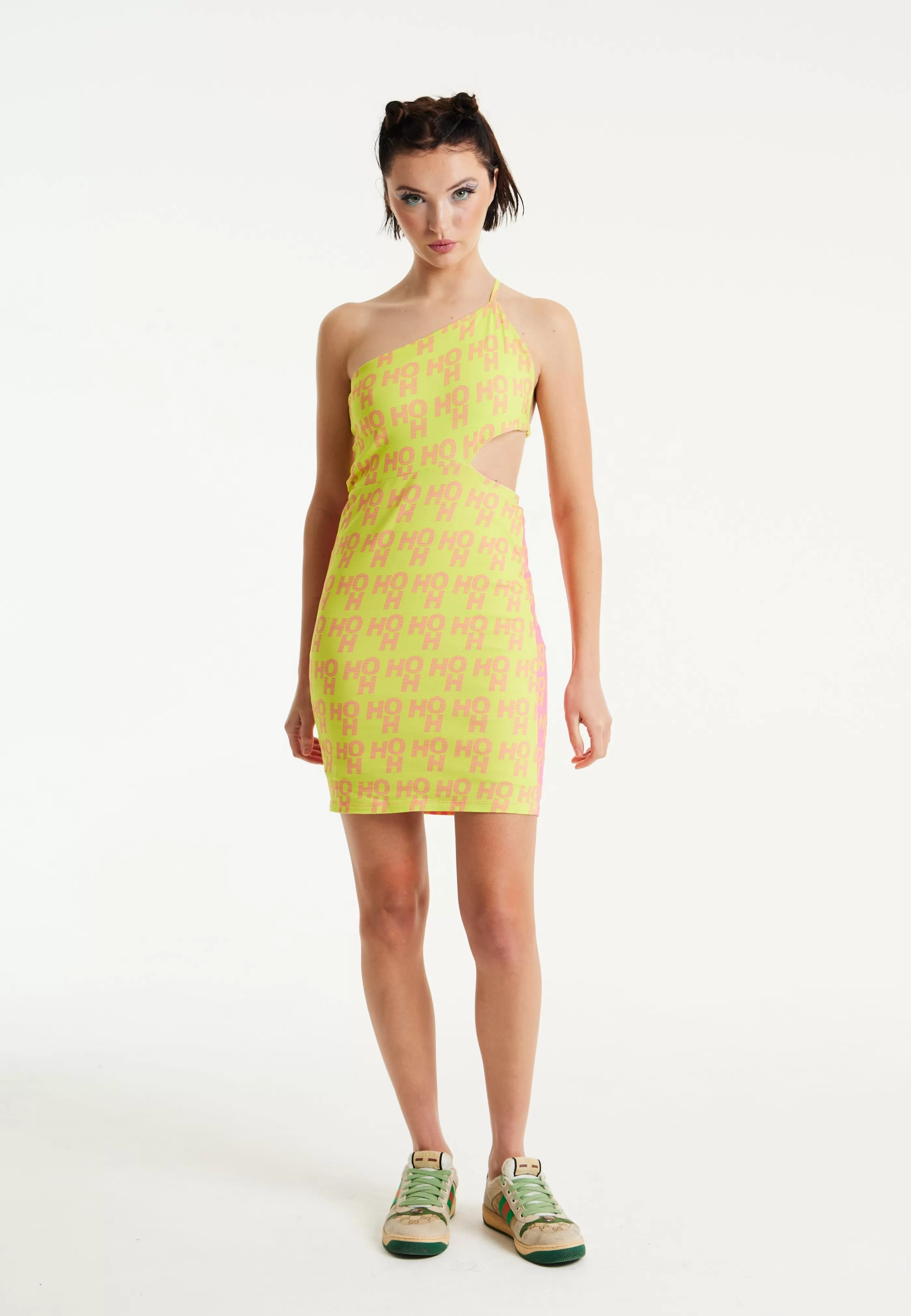 Hot Printed Jersey Mini Dress In Contrast Colours Dresses | Dresses