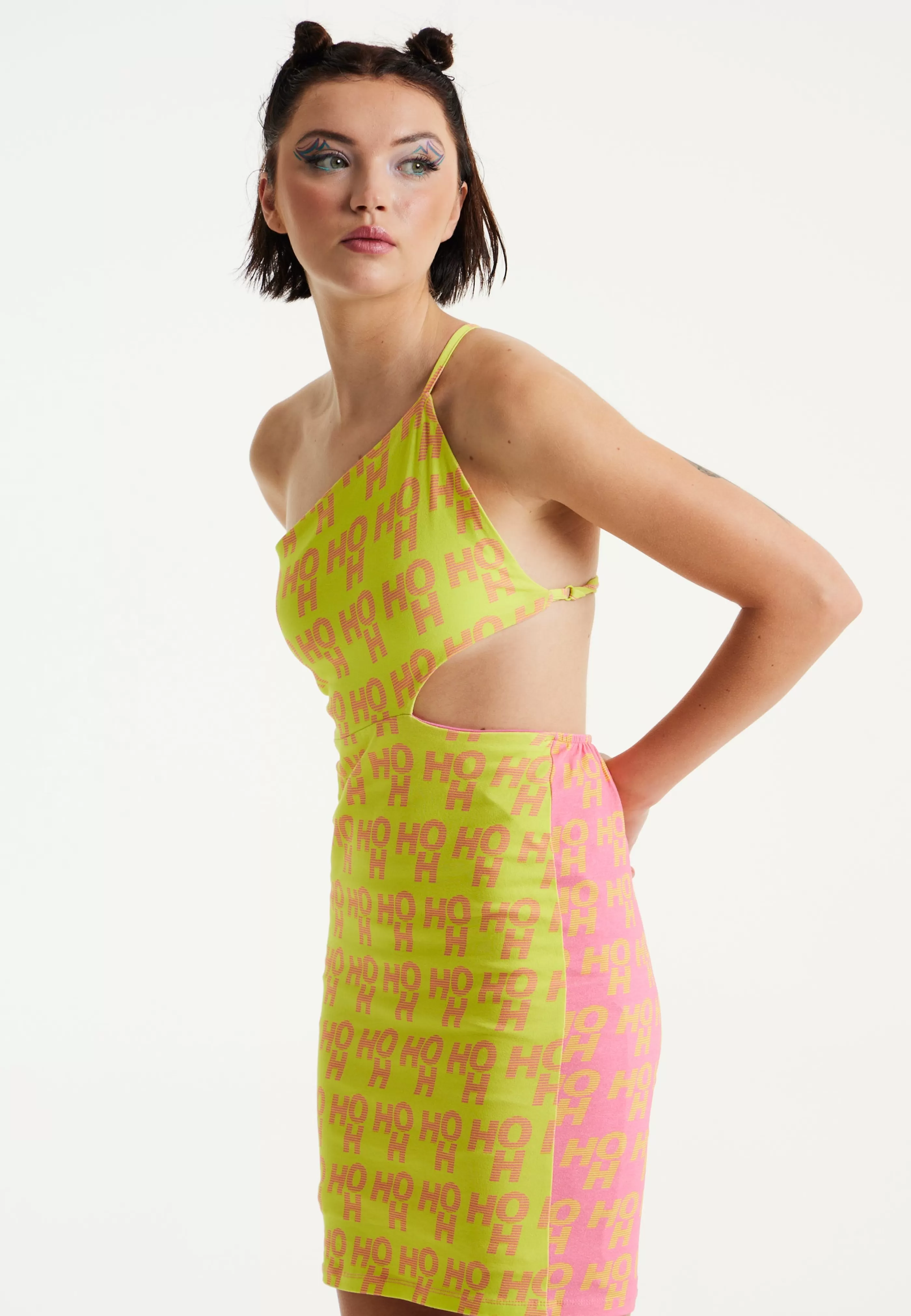 Hot Printed Jersey Mini Dress In Contrast Colours Dresses | Dresses