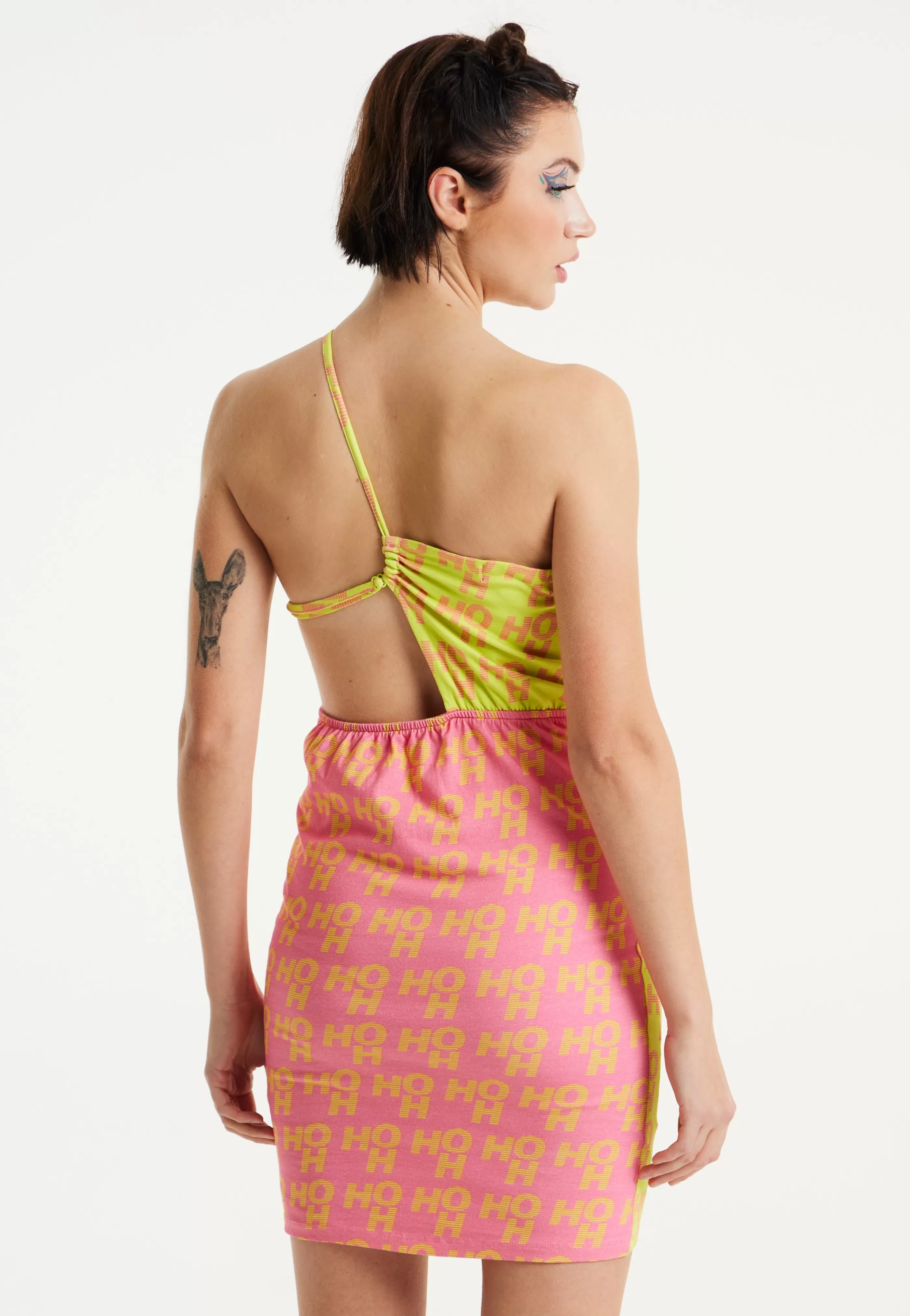 Hot Printed Jersey Mini Dress In Contrast Colours Dresses | Dresses