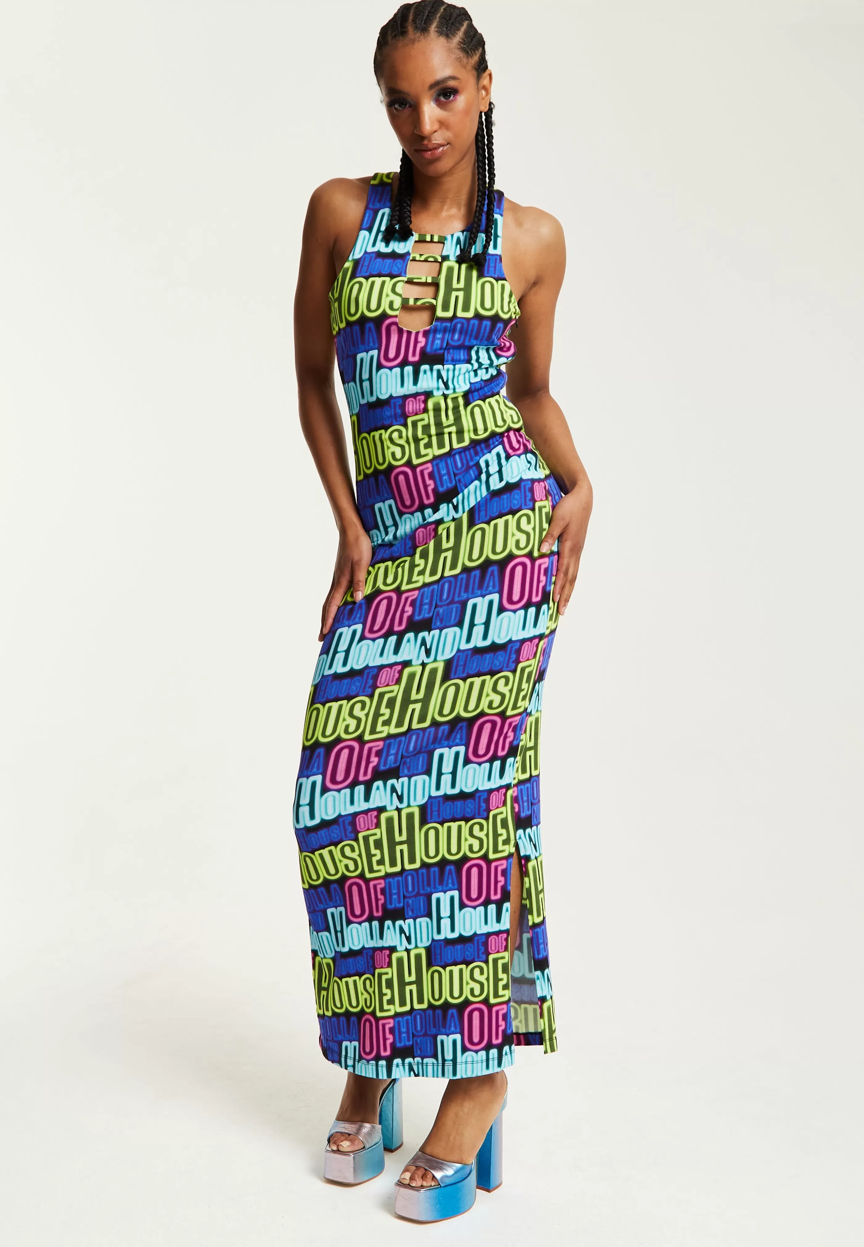 Cheap Printed Multicolour Maxi Dress With Cut Out Details Dresses | Dresses