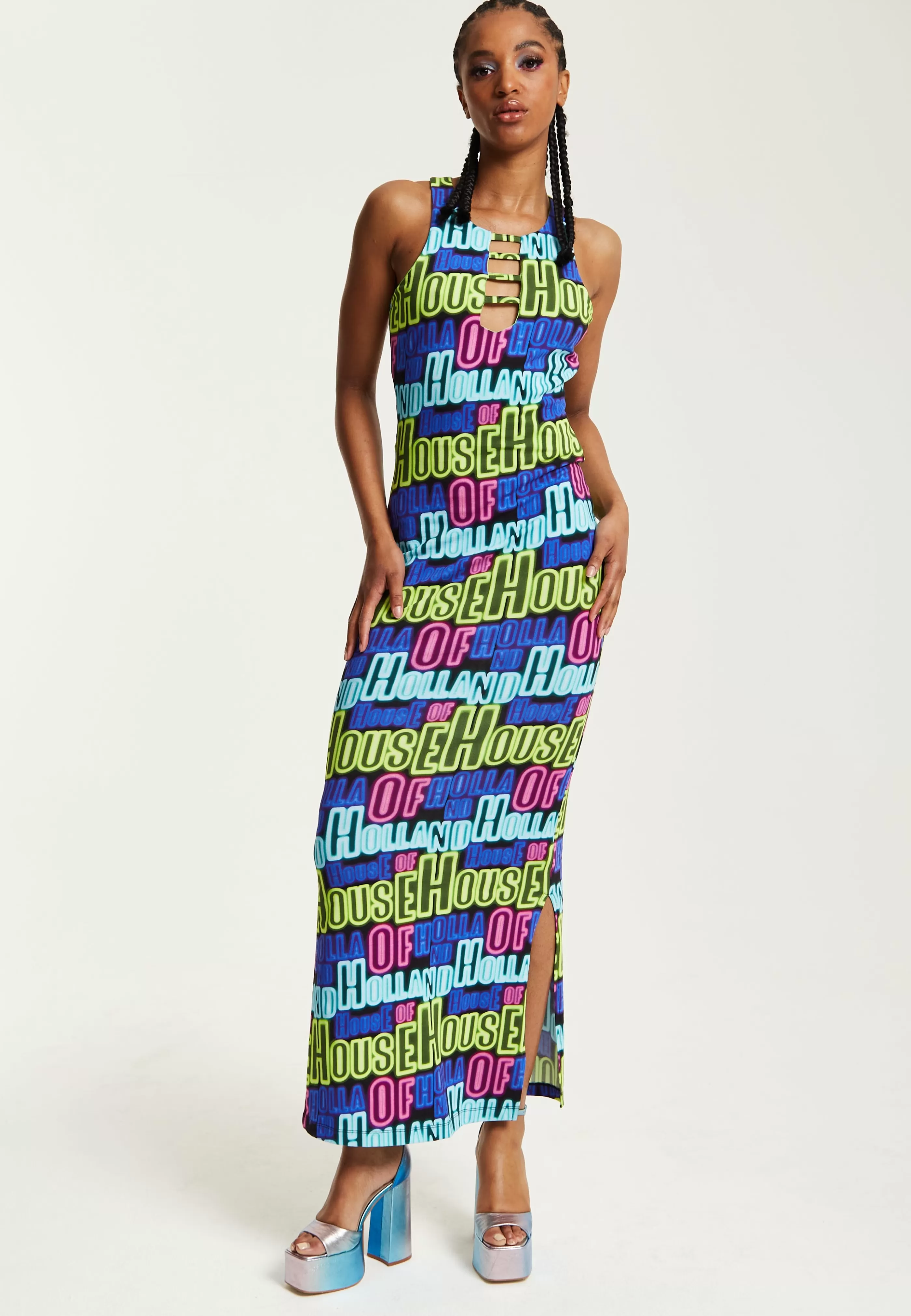 Cheap Printed Multicolour Maxi Dress With Cut Out Details Dresses | Dresses