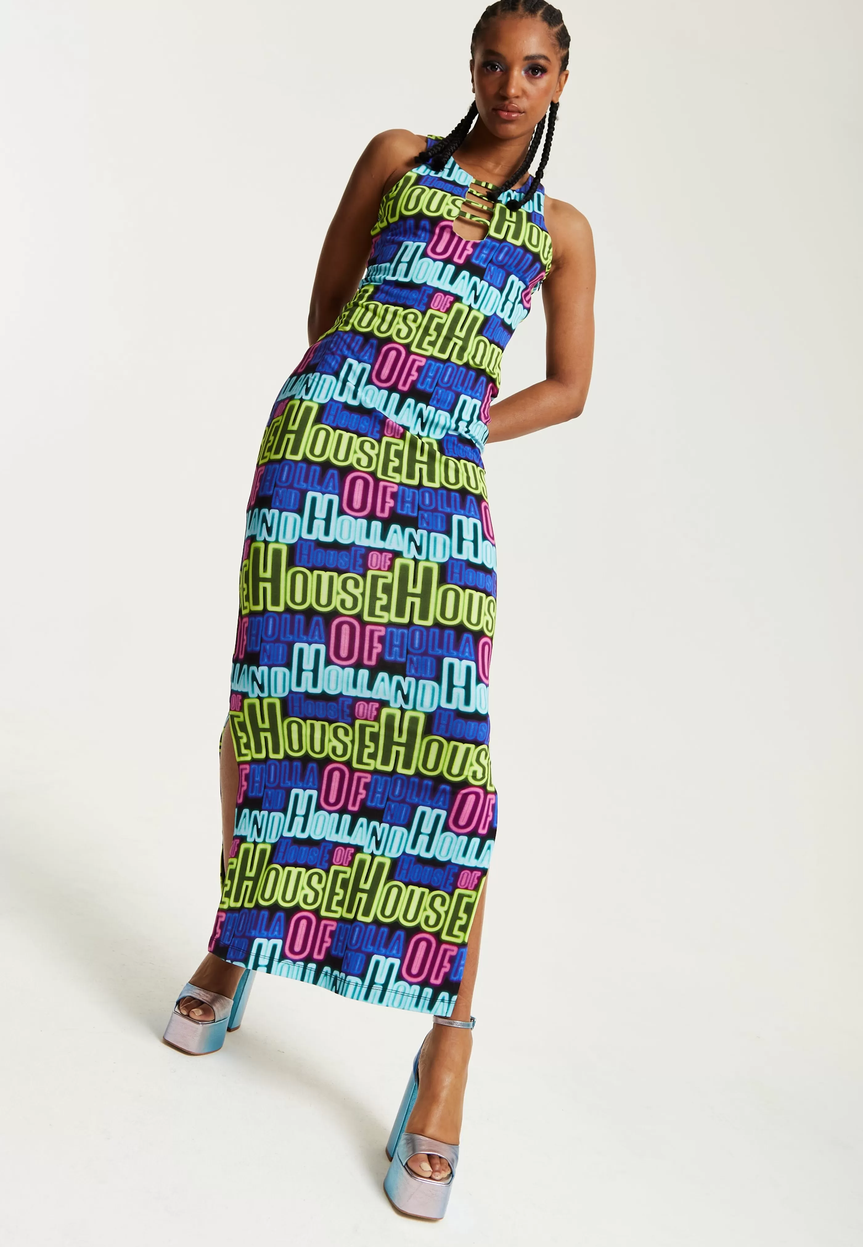 Cheap Printed Multicolour Maxi Dress With Cut Out Details Dresses | Dresses