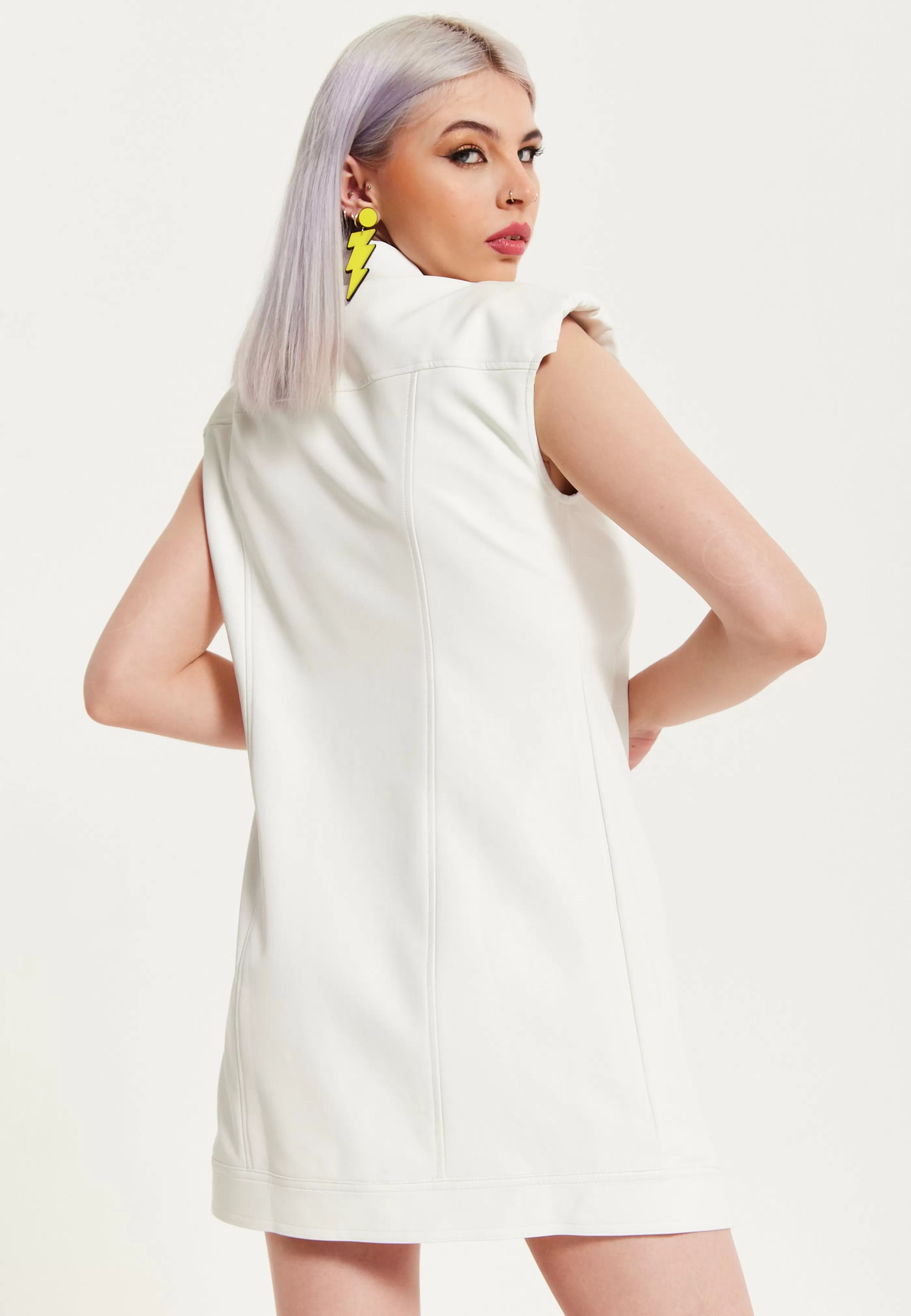 Best Sale Rocker Faux Leather Twist Button Down Dress Off Dresses | Dresses