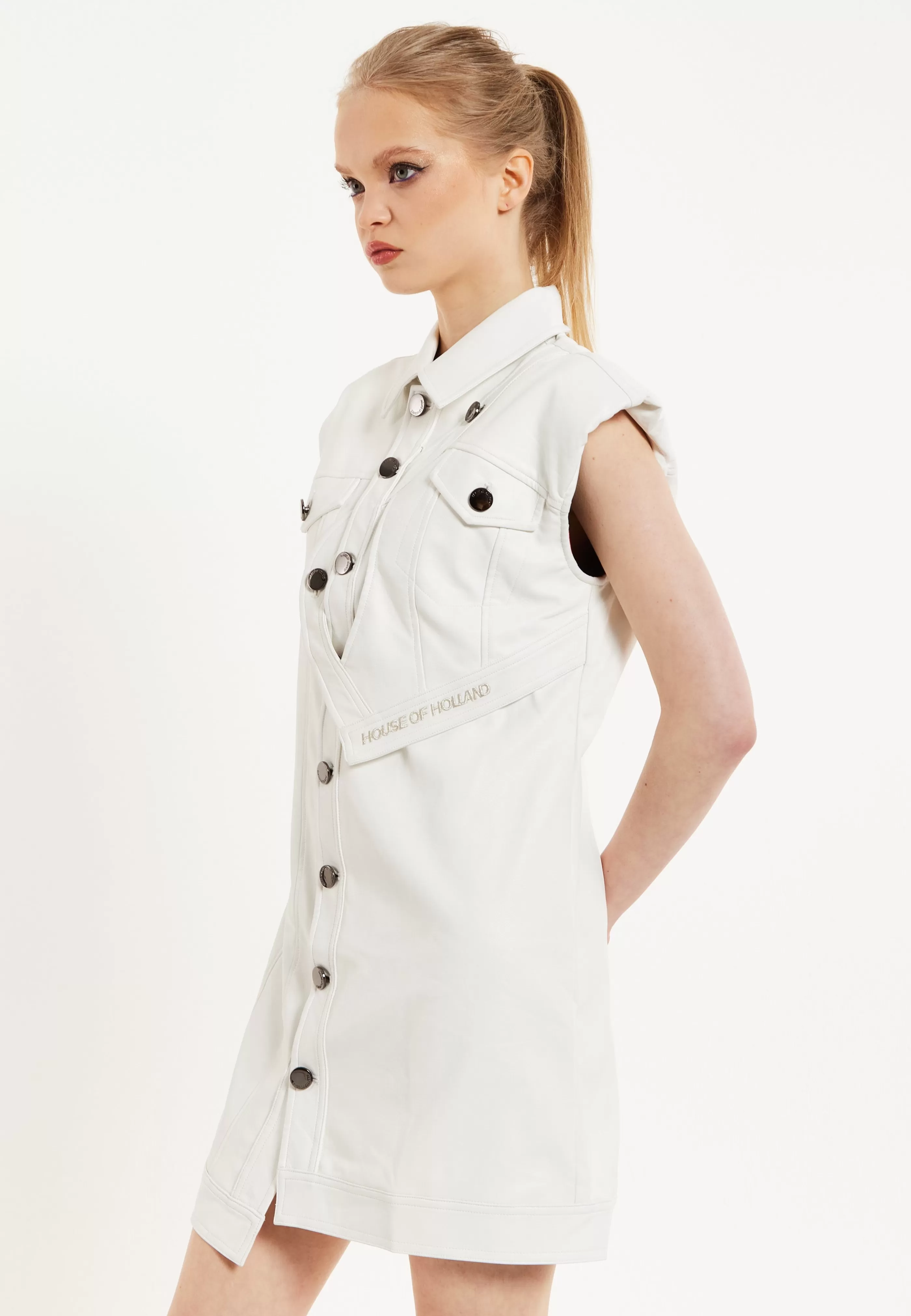 Best Sale Rocker Faux Leather Twist Button Down Dress Off Dresses | Dresses