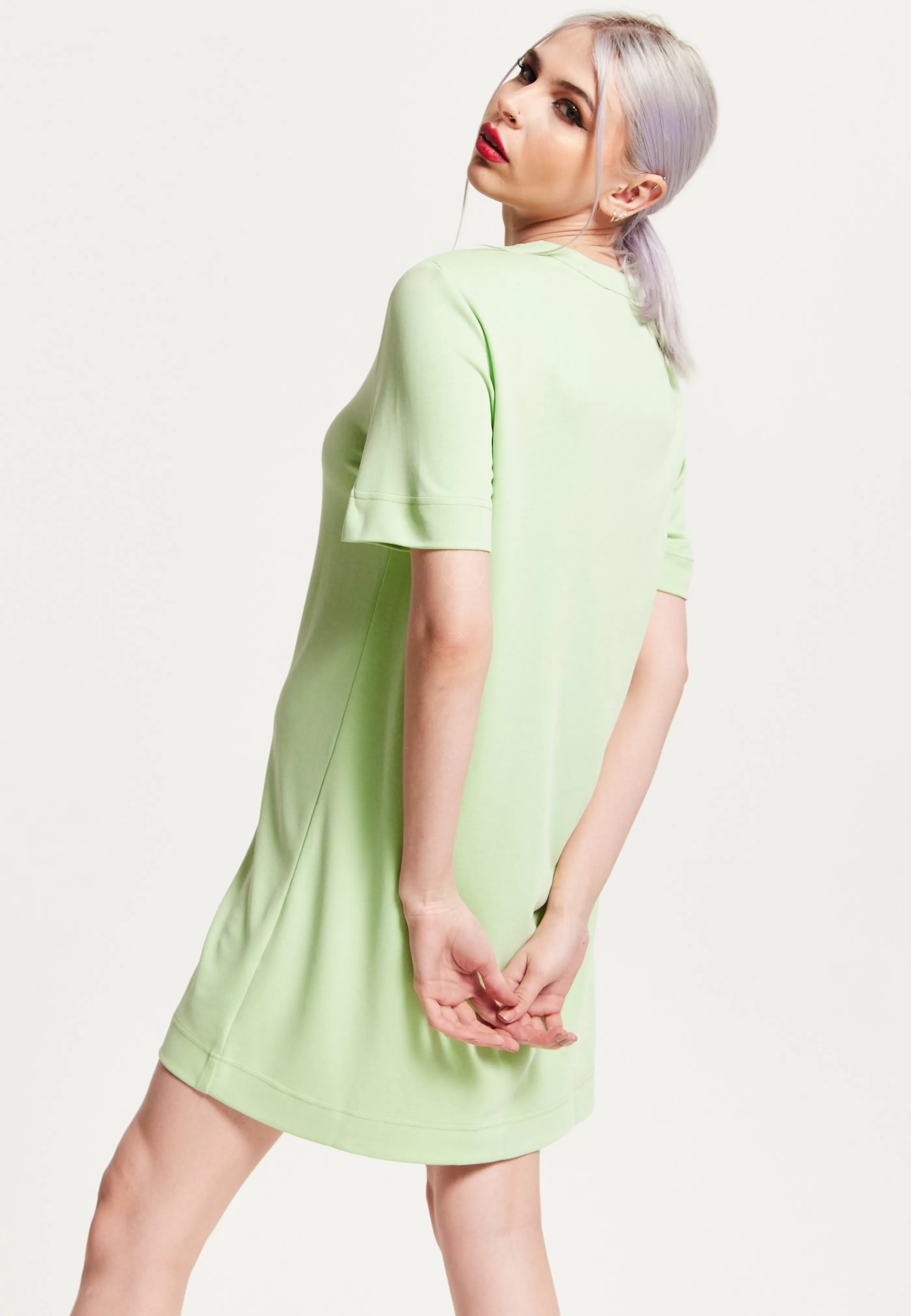 Cheap Sage Tencel T-Shirt Dress With Logo Embroidery Tops & T-shirts | Tops & T-shirts