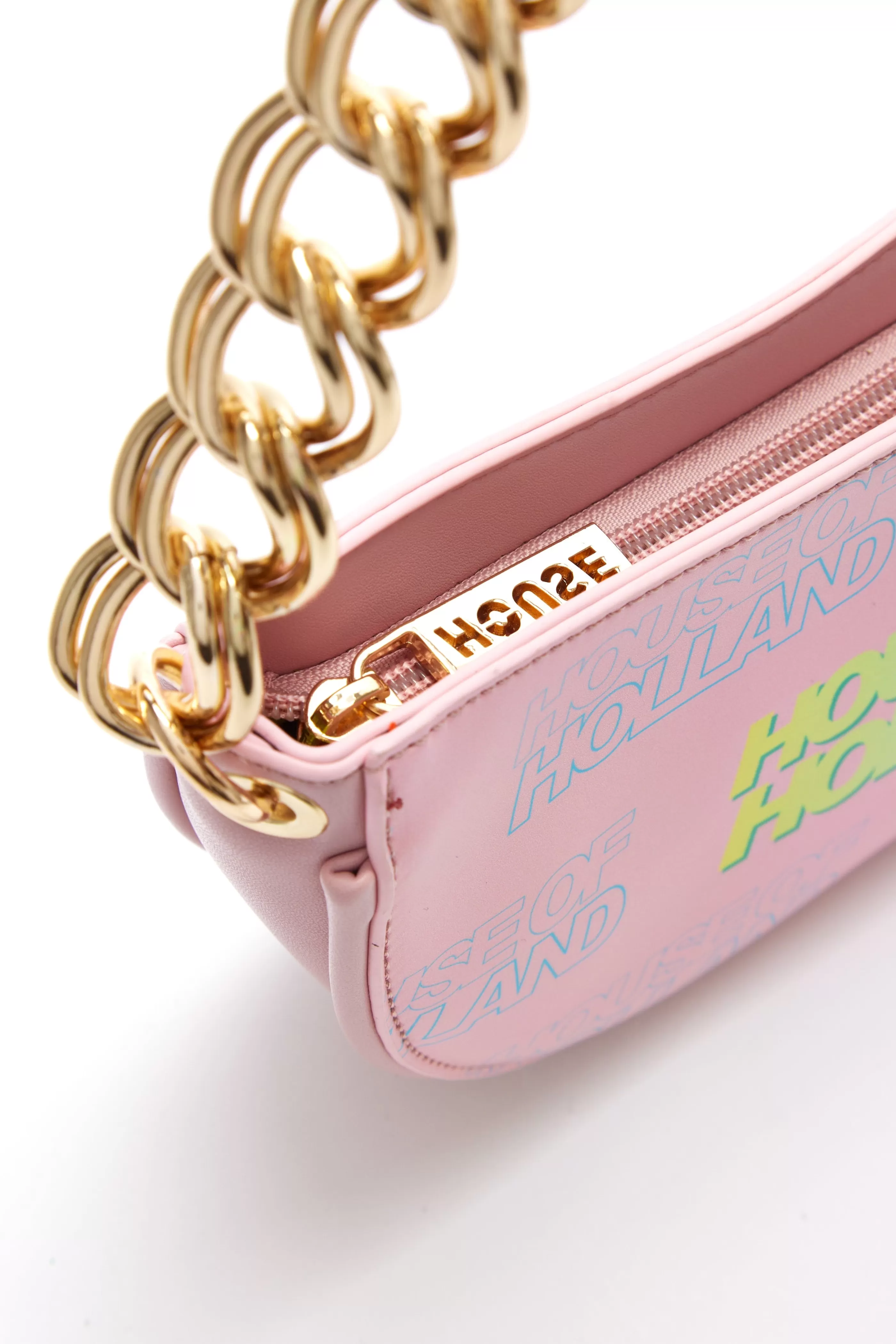 Clearance Shoulder Bag In Baby Pink With A Gold Chain Strap And Bags and Wallets | Bags and Wallets