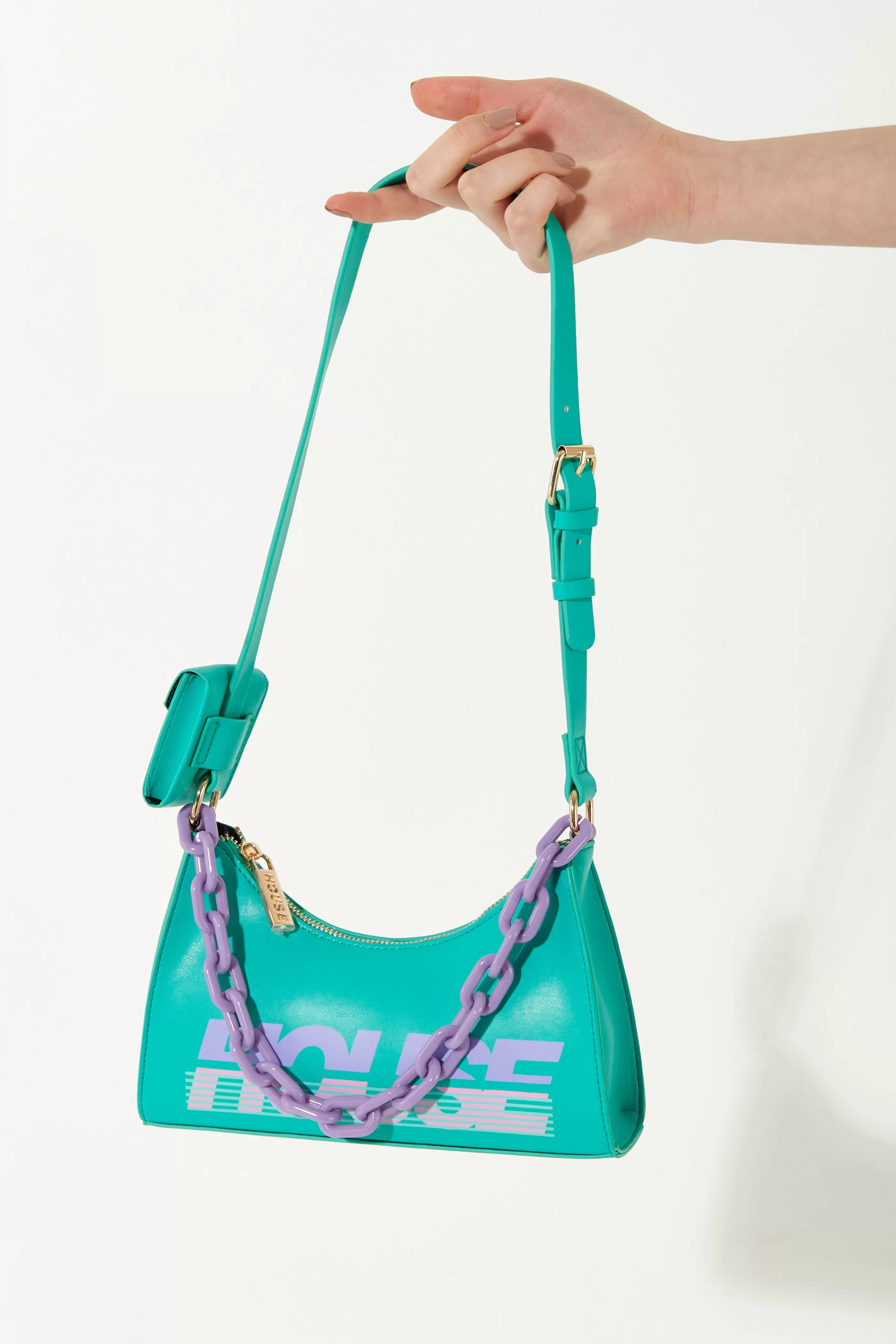 Best Shoulder Bag In Turquoise With ‘House’ Print Bags and Wallets | Bags and Wallets