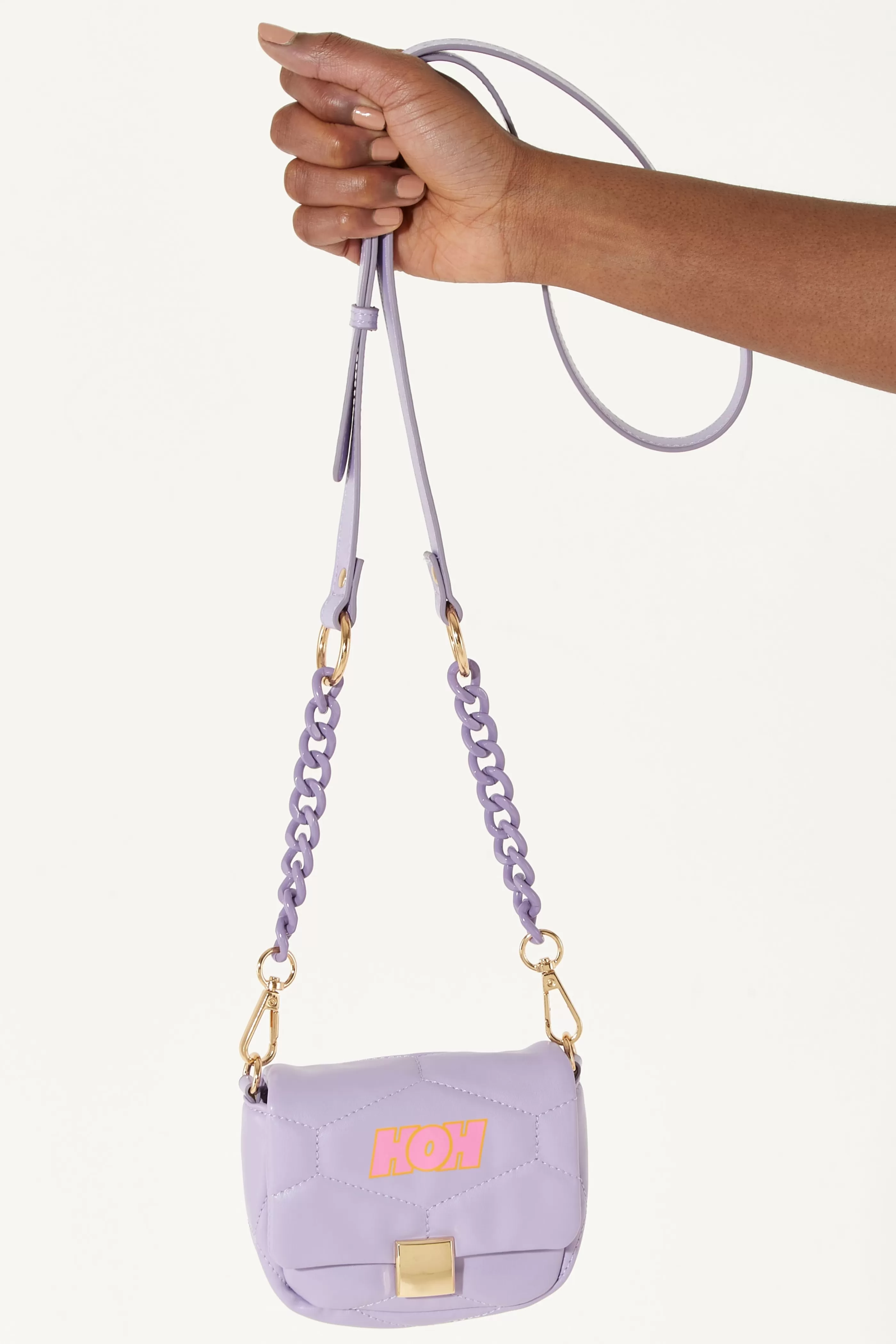 Shop Small Cross Body Bag In Purple With A Chain Detail St Bags and Wallets | Bags and Wallets