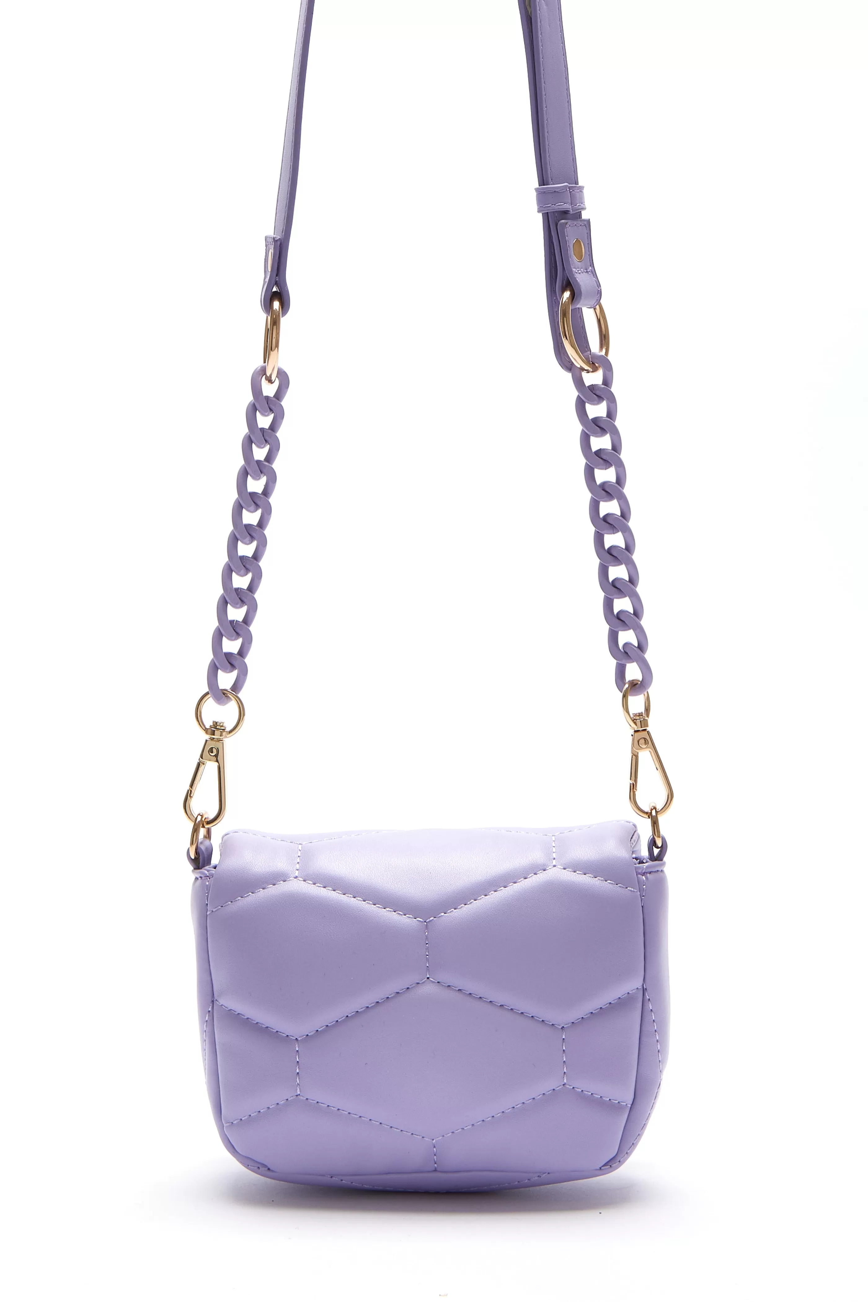 Shop Small Cross Body Bag In Purple With A Chain Detail St Bags and Wallets | Bags and Wallets