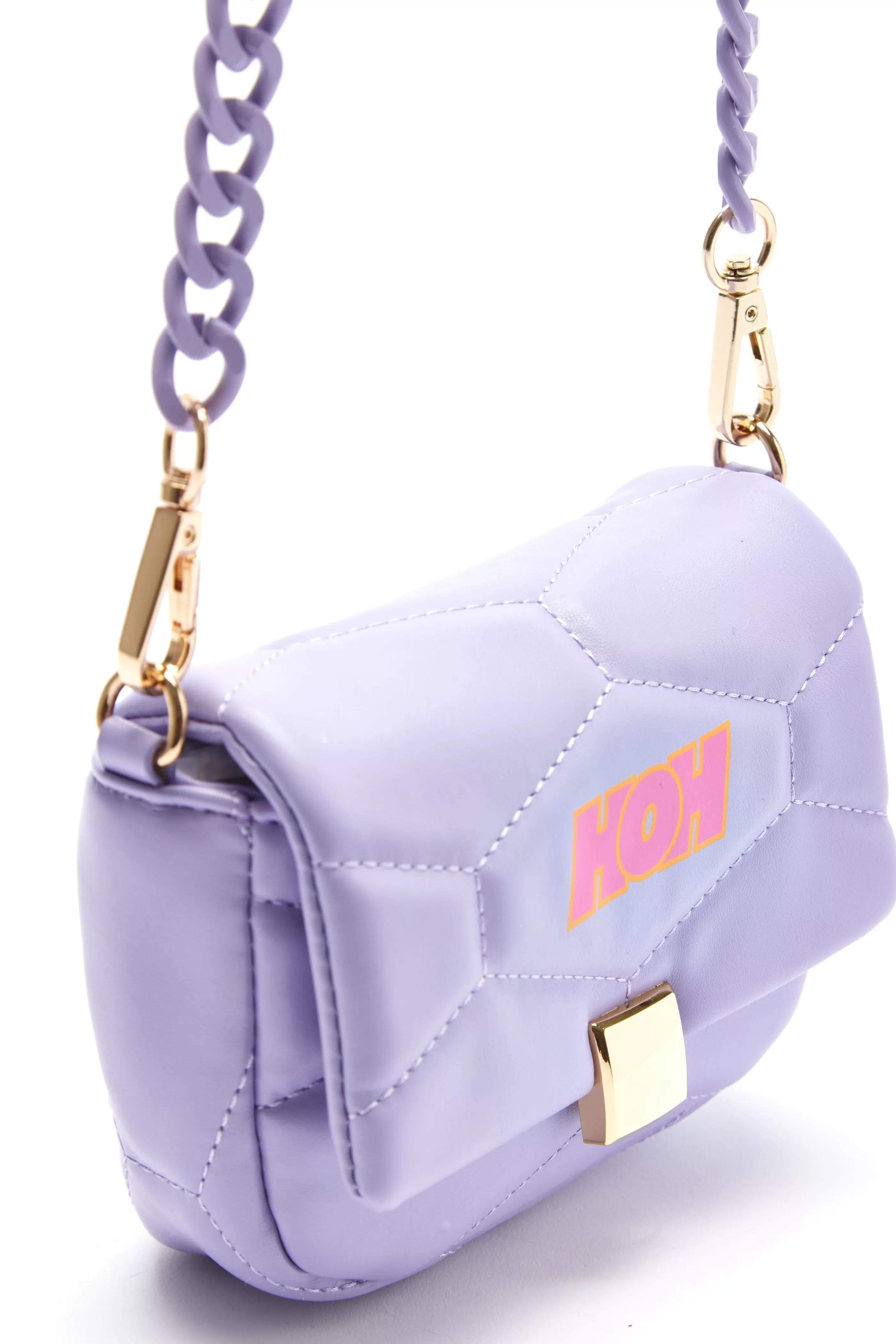 Shop Small Cross Body Bag In Purple With A Chain Detail St Bags and Wallets | Bags and Wallets