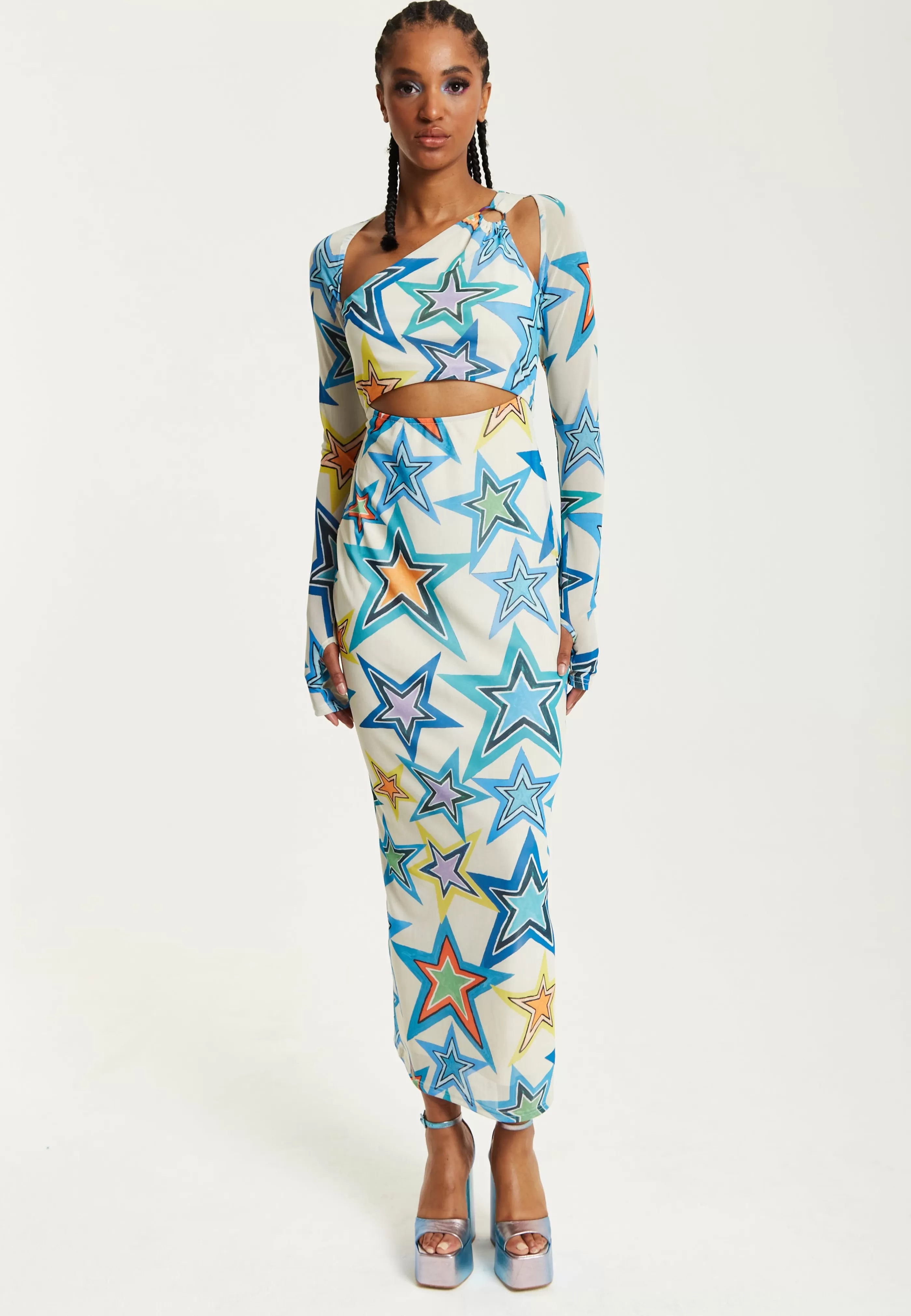 Sale Star Print Maxi Dress With Cut Out Details Dresses | Dresses
