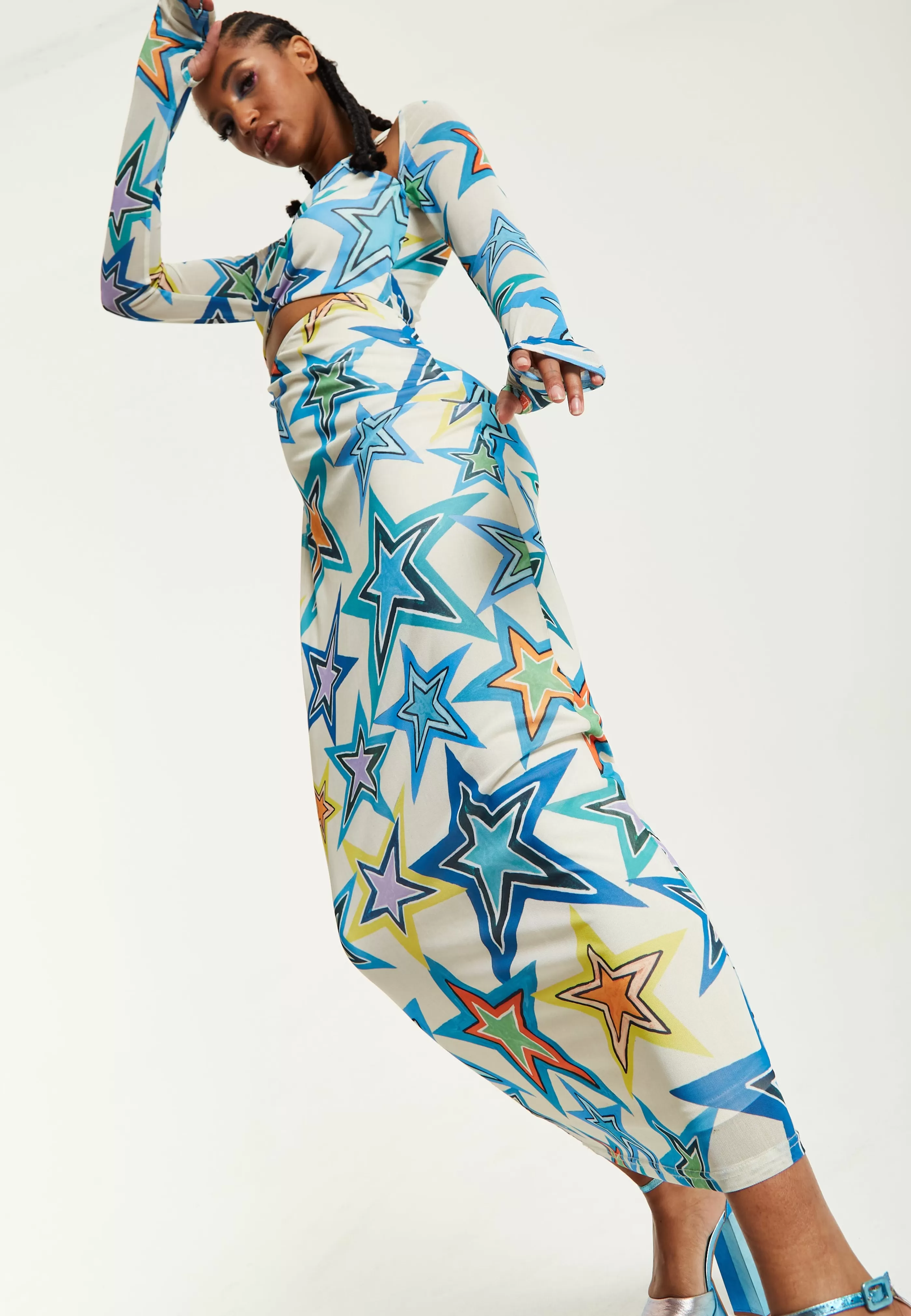 Sale Star Print Maxi Dress With Cut Out Details Dresses | Dresses