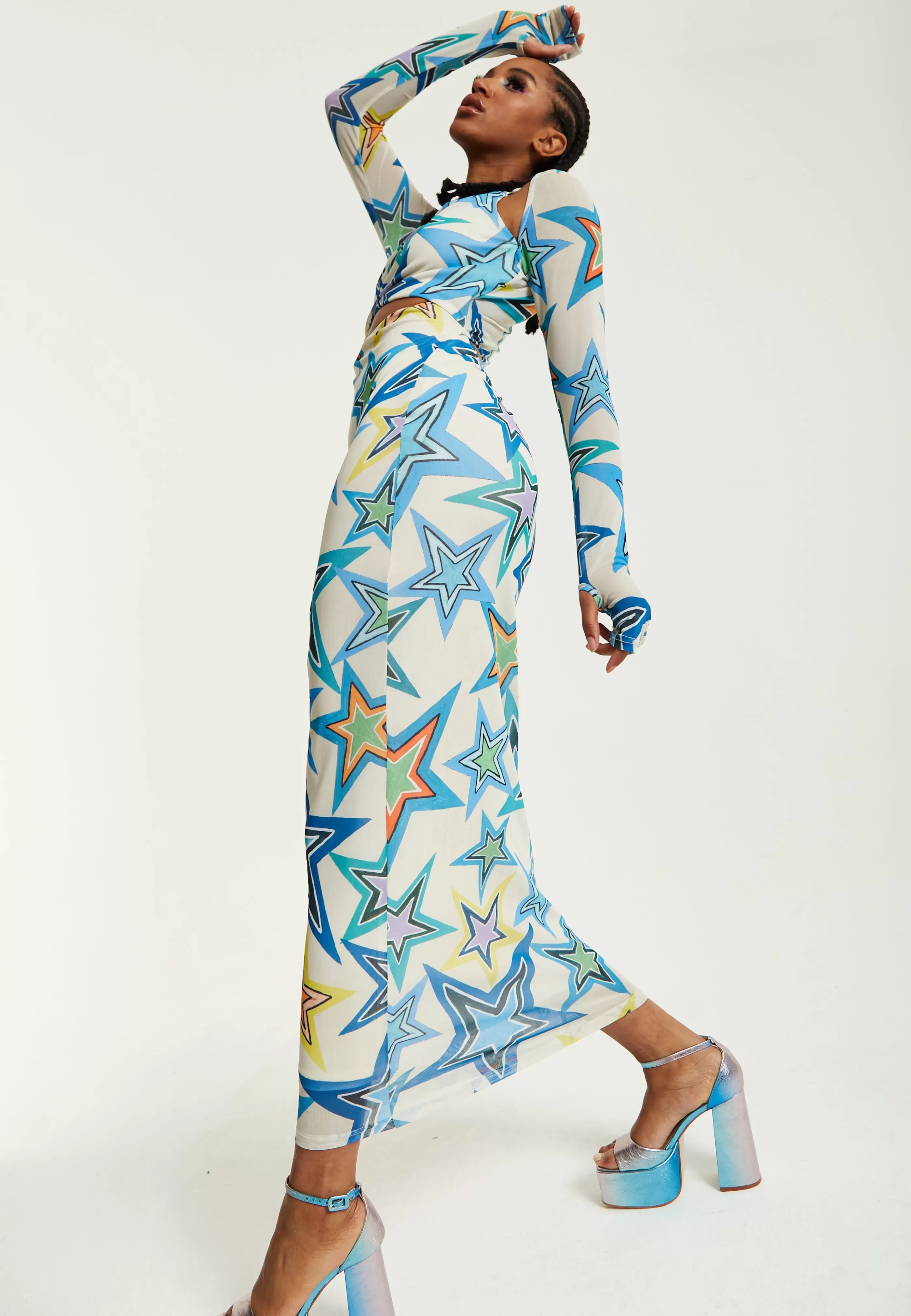 Sale Star Print Maxi Dress With Cut Out Details Dresses | Dresses