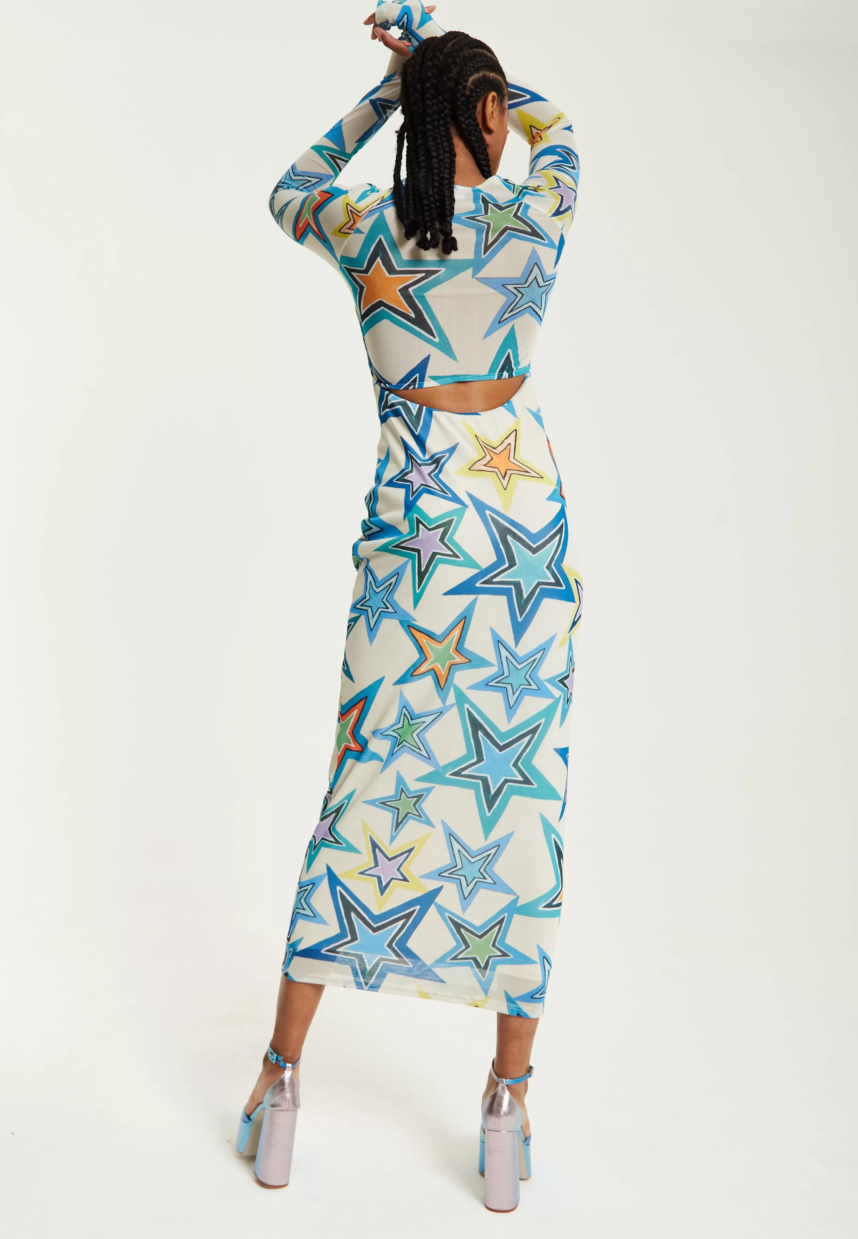 Sale Star Print Maxi Dress With Cut Out Details Dresses | Dresses