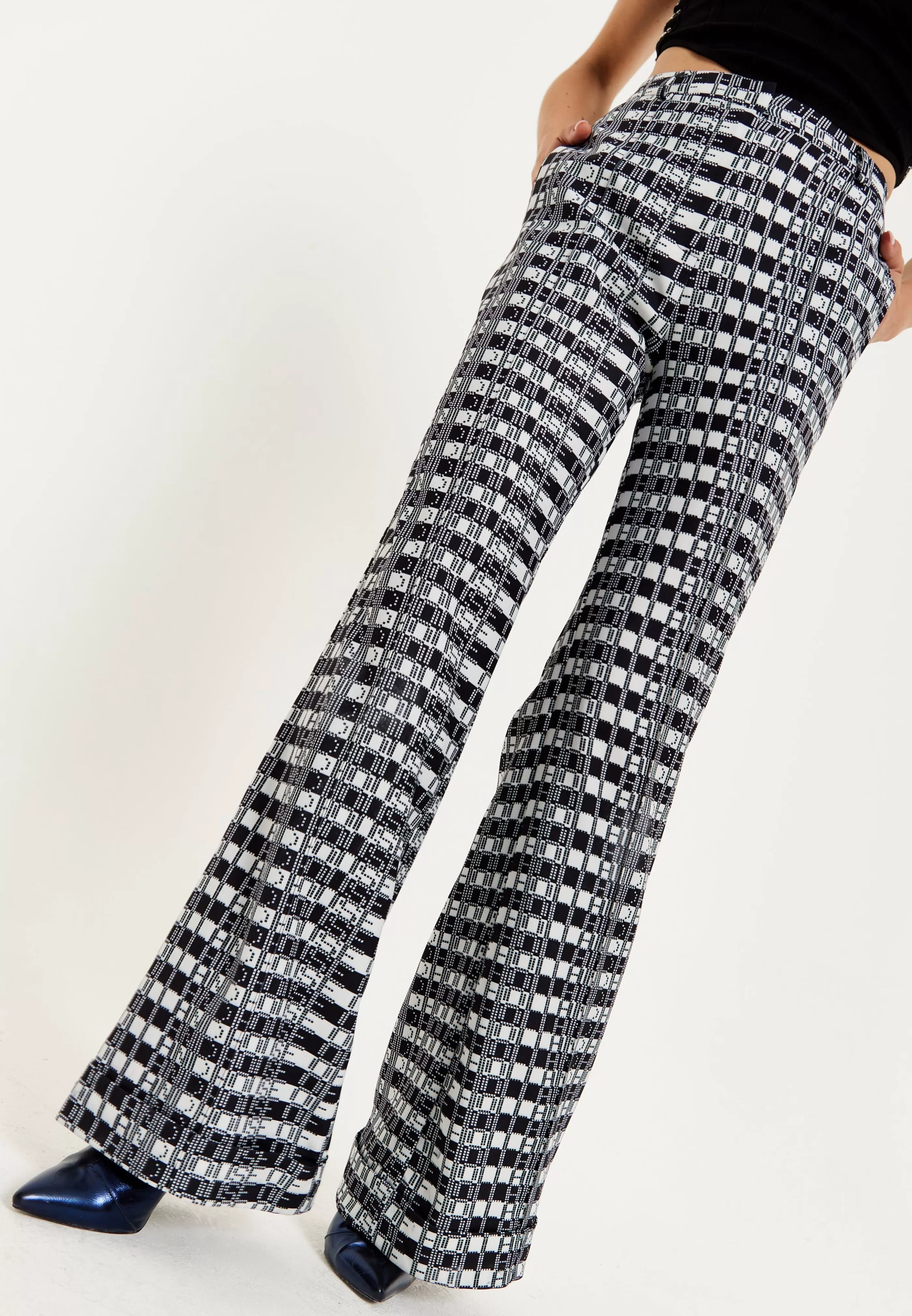 Fashion Striped And Logo Printed Trousers In And White Skirts & Trousers