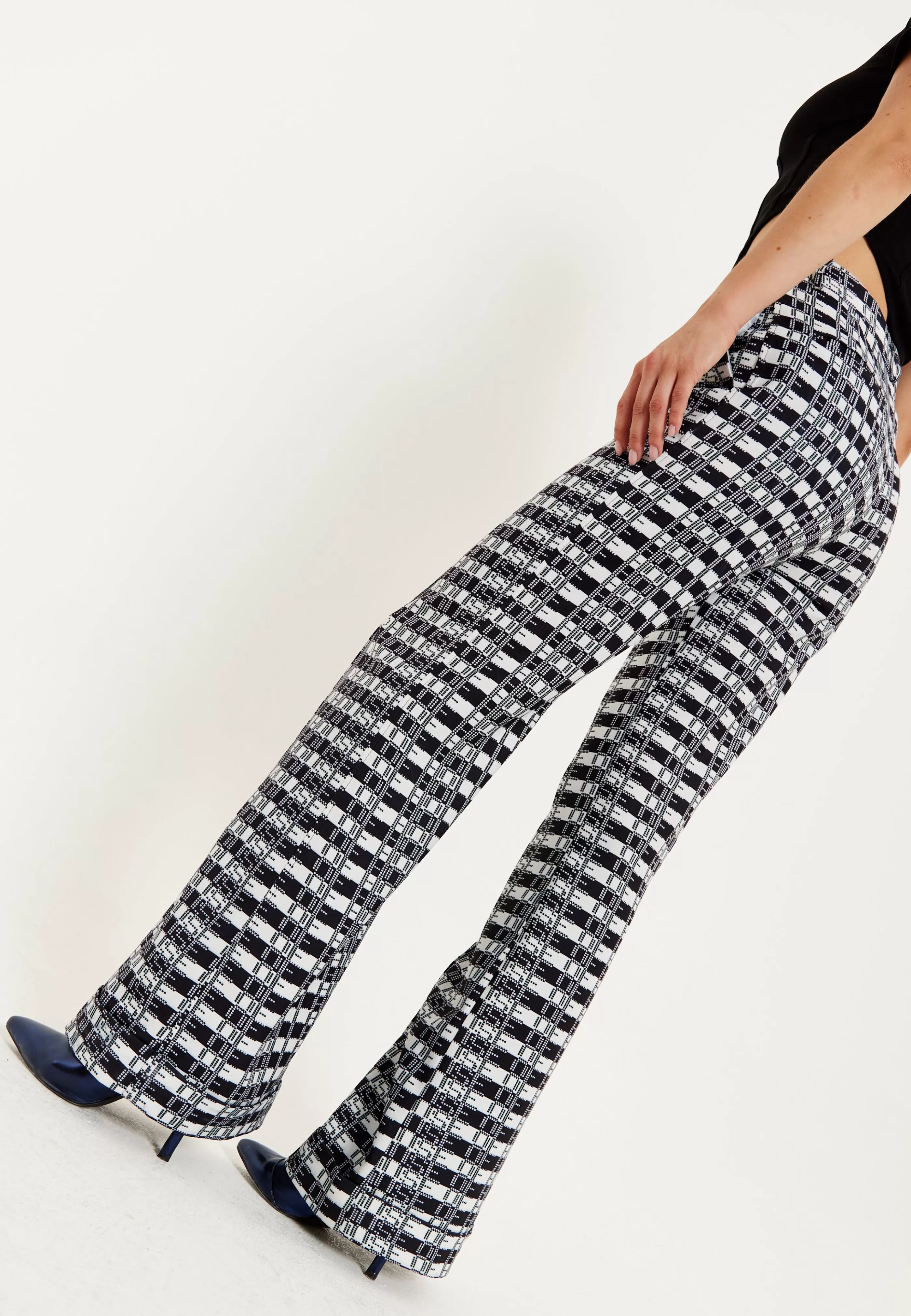 Fashion Striped And Logo Printed Trousers In And White Skirts & Trousers