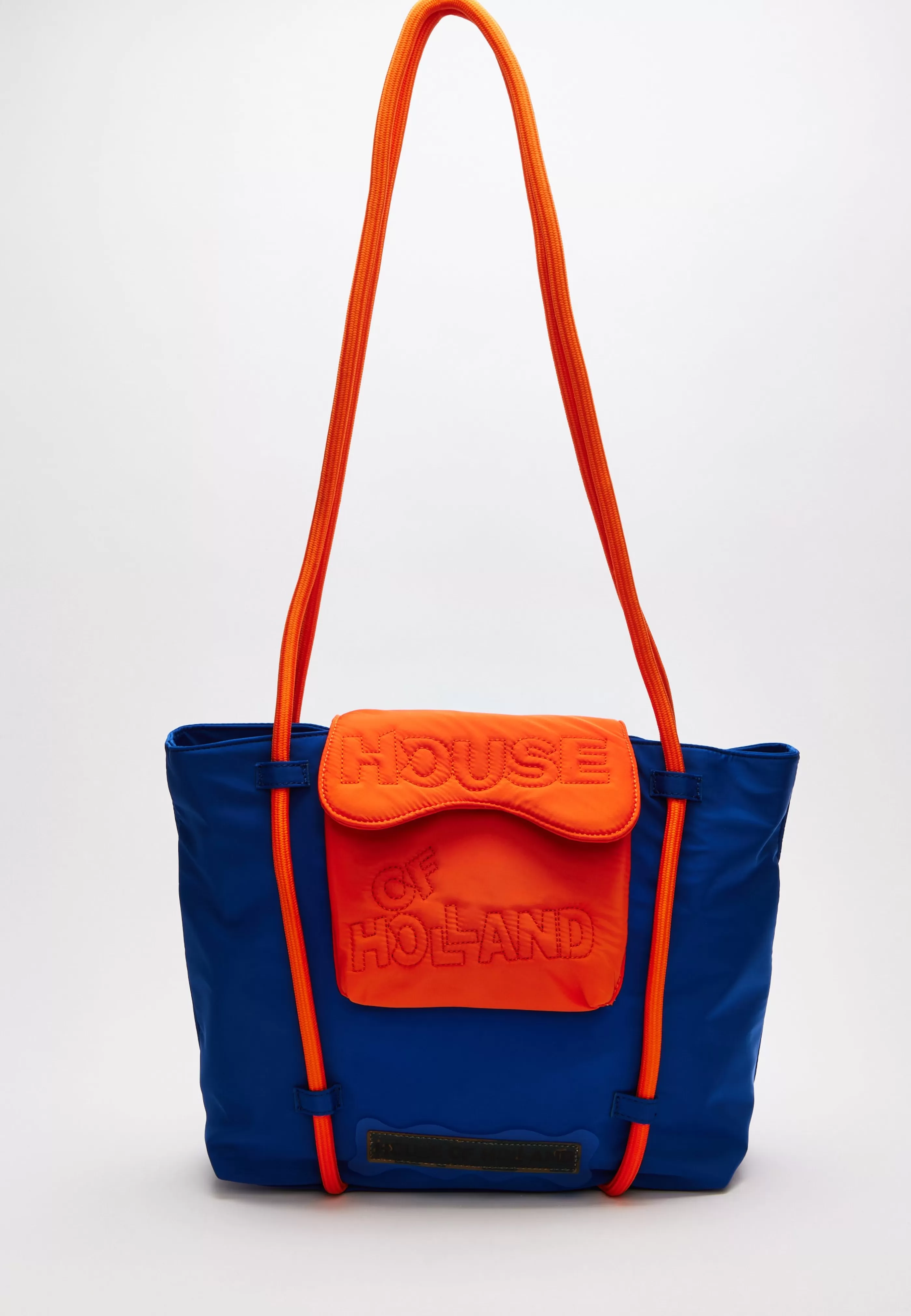 Shop Tote Bag With Quilted Logo In Orange And Royal Bags and Wallets | Bags and Wallets