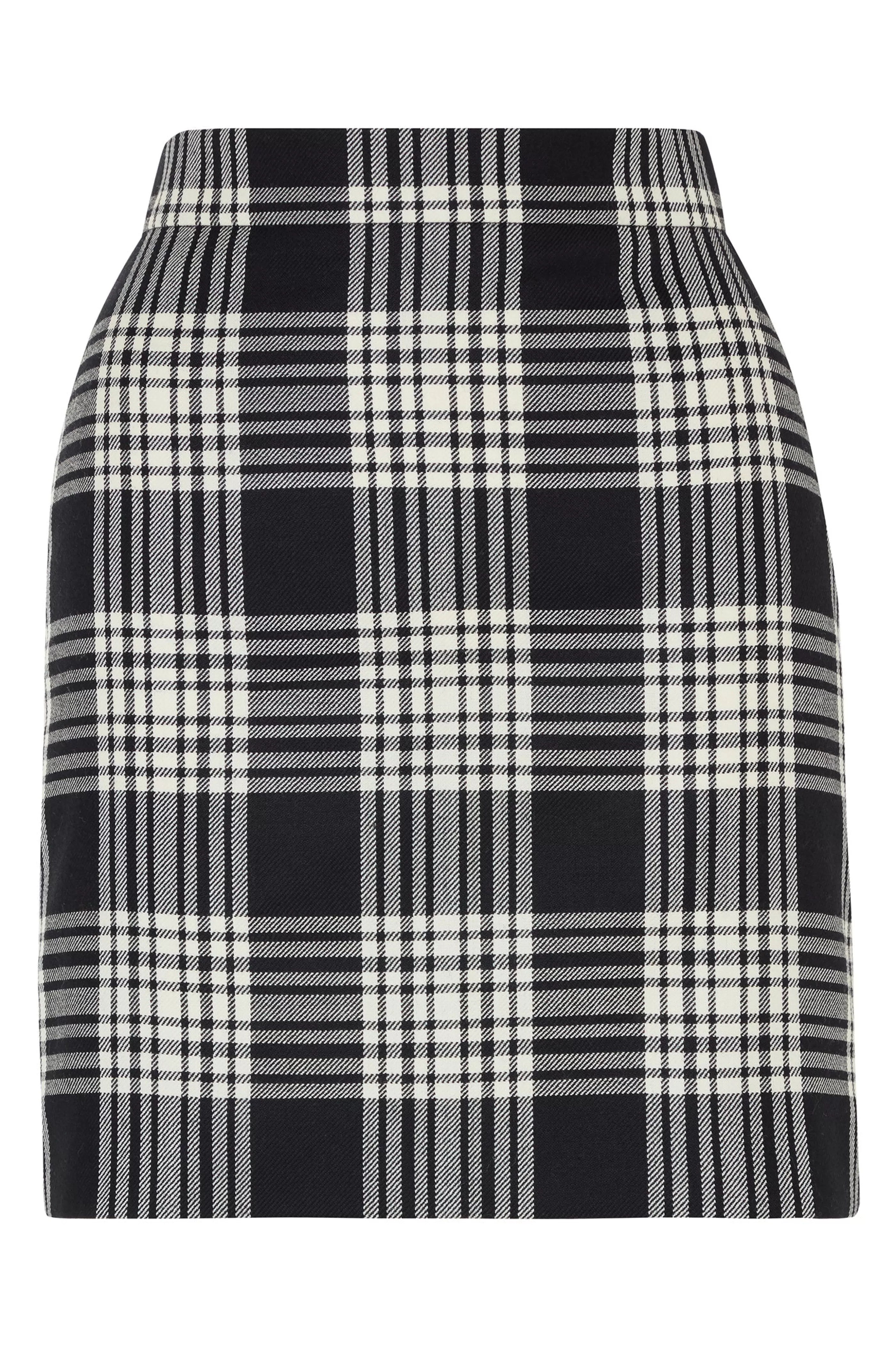 Best Sale Wool And White Check Mini Skirt Skirts & Trousers