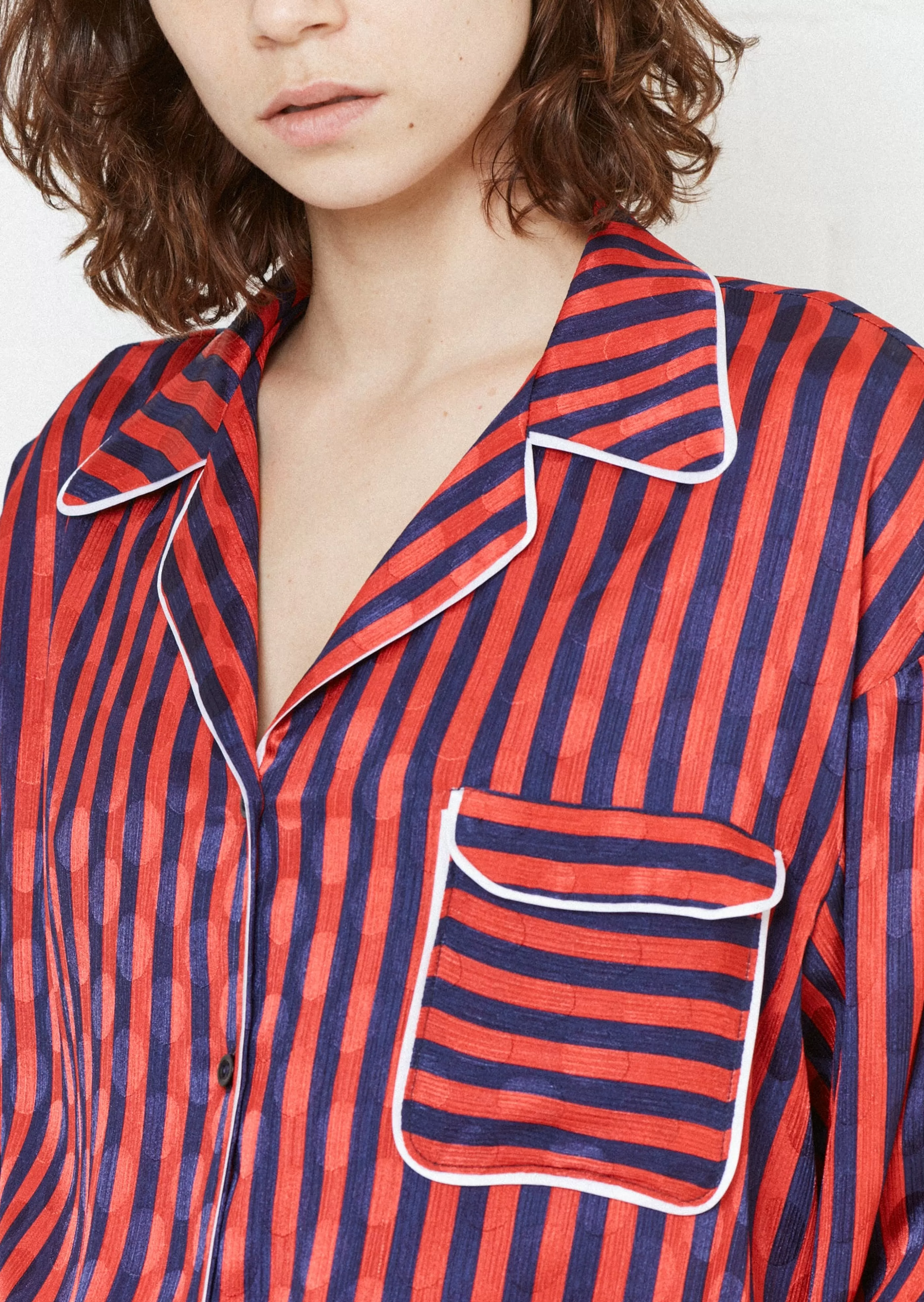 New & Navy Oversized Stripe Pyjama Style Shirt | Tops & T-shirts | Tops & T-shirts