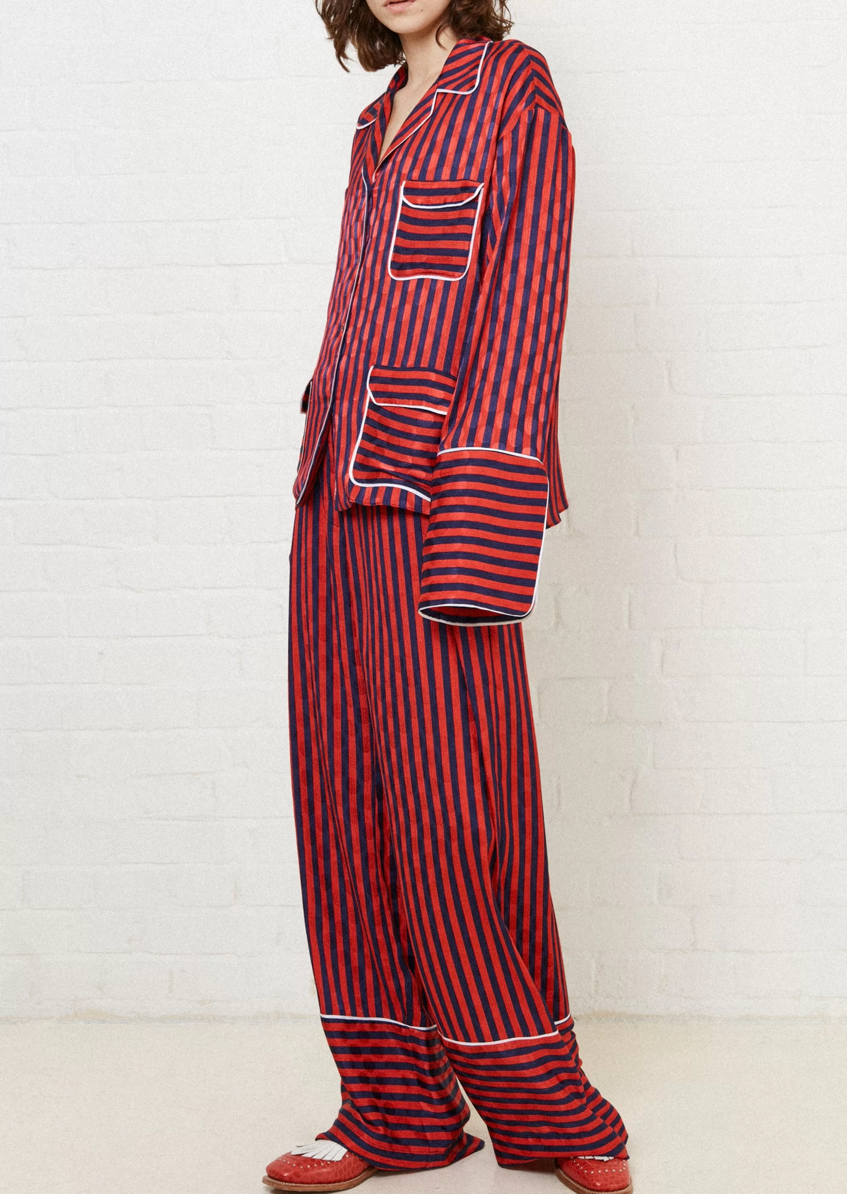 Best Sale & Navy Stripe Pyjama Style Trousers | Skirts & Trousers