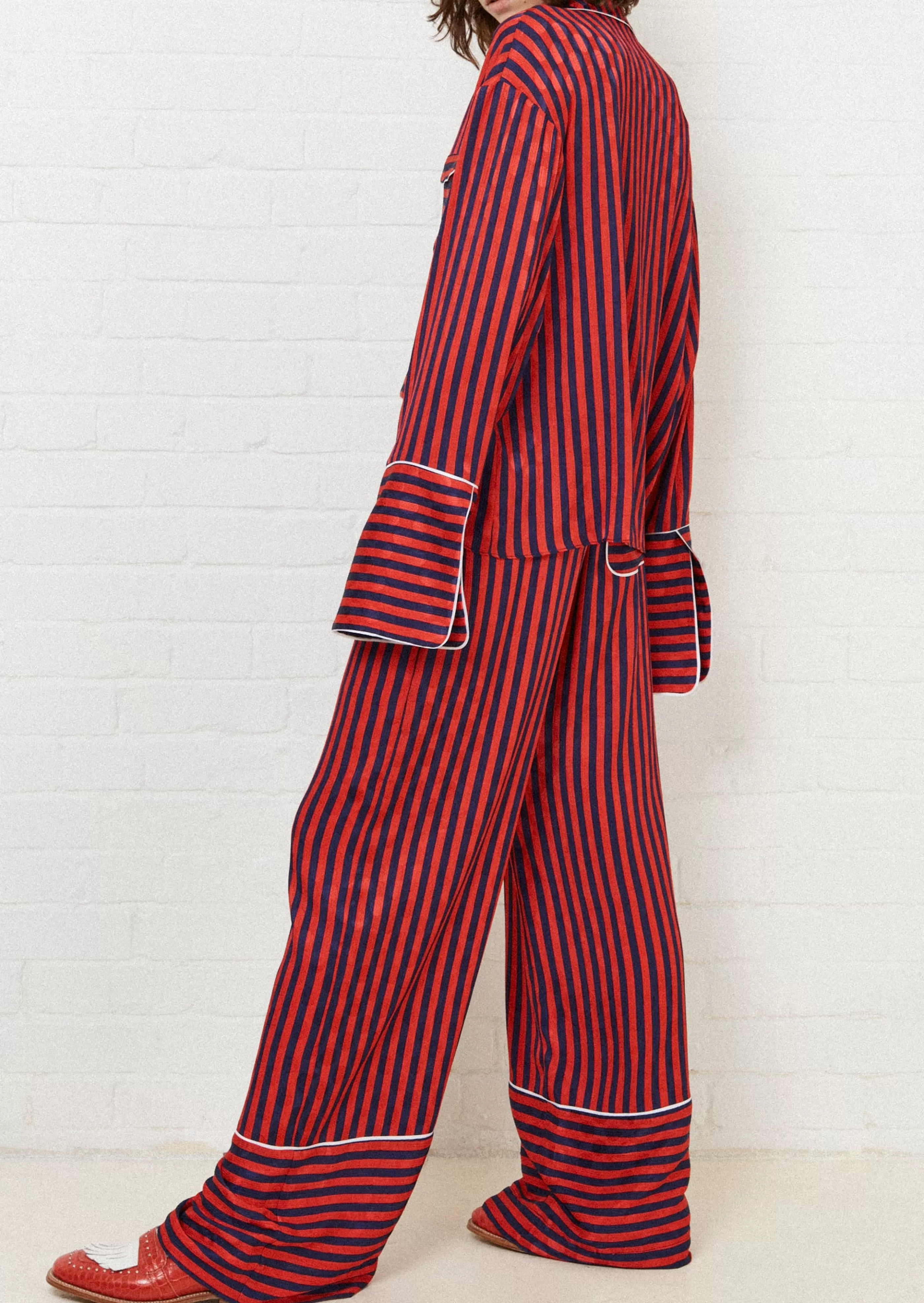 Best Sale & Navy Stripe Pyjama Style Trousers | Skirts & Trousers